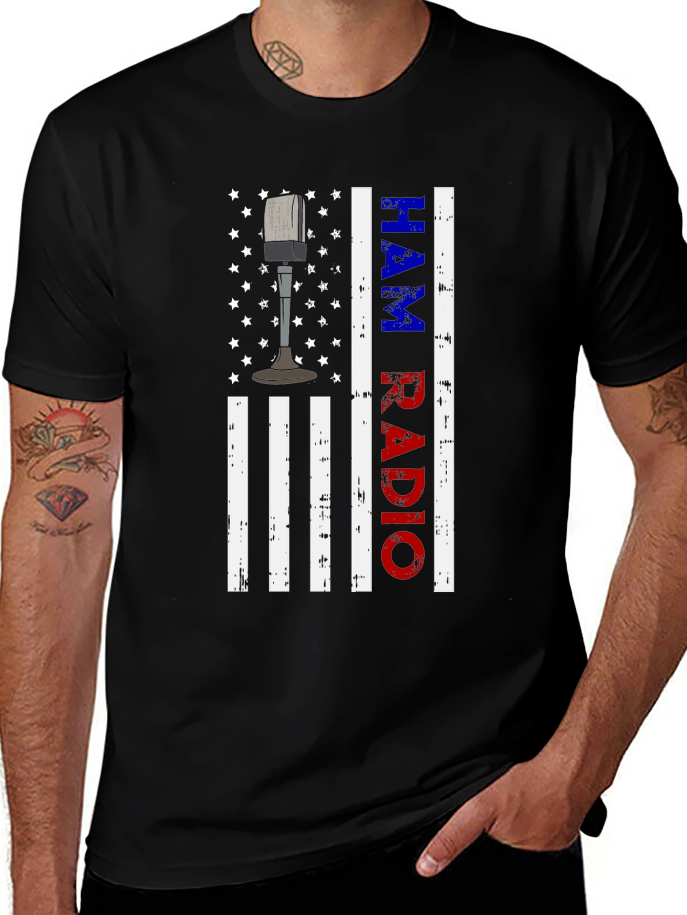 Variant 10 of Ham Radio American Flag T-Shirt