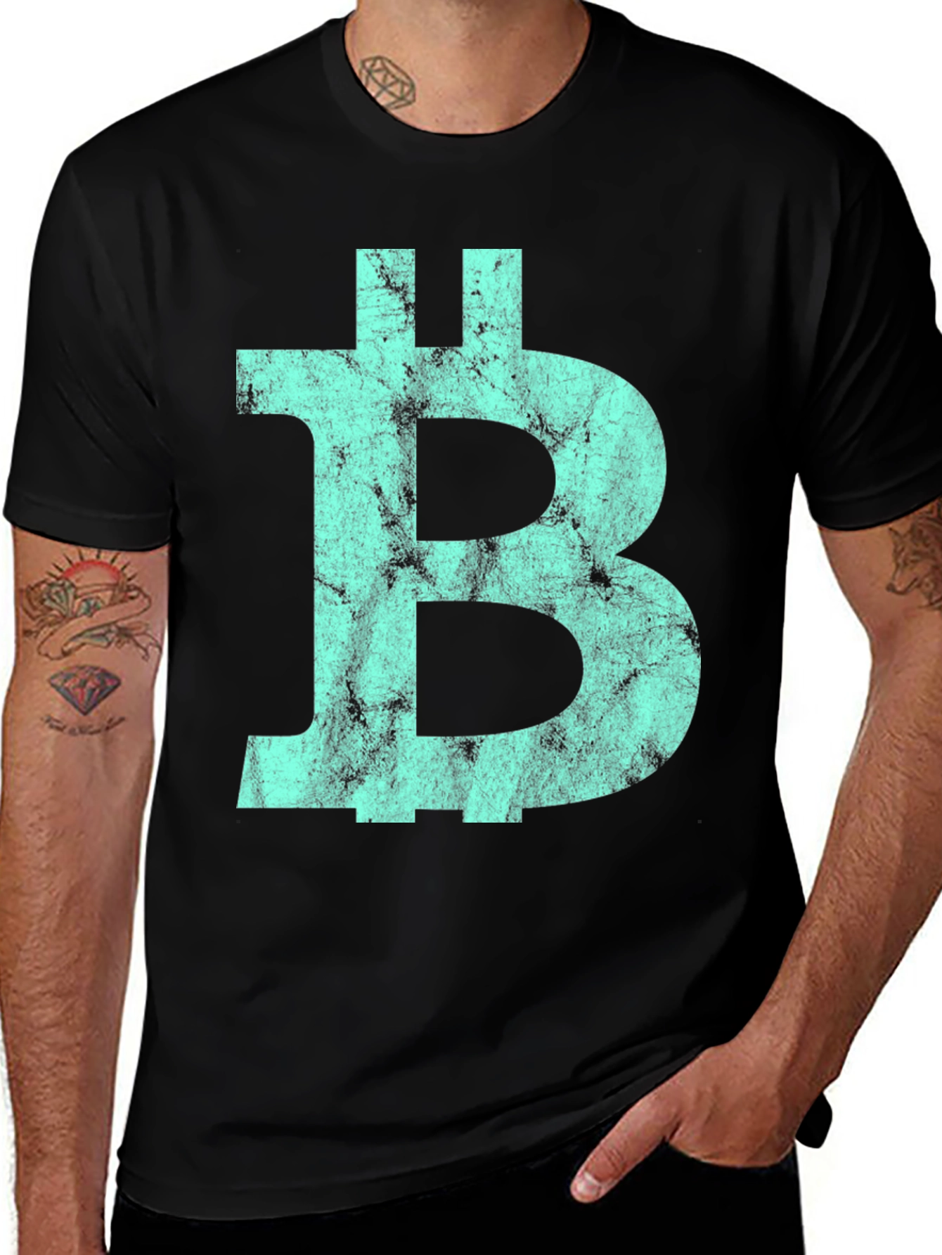 Bitcoin Distressed Logo Graphic Tee