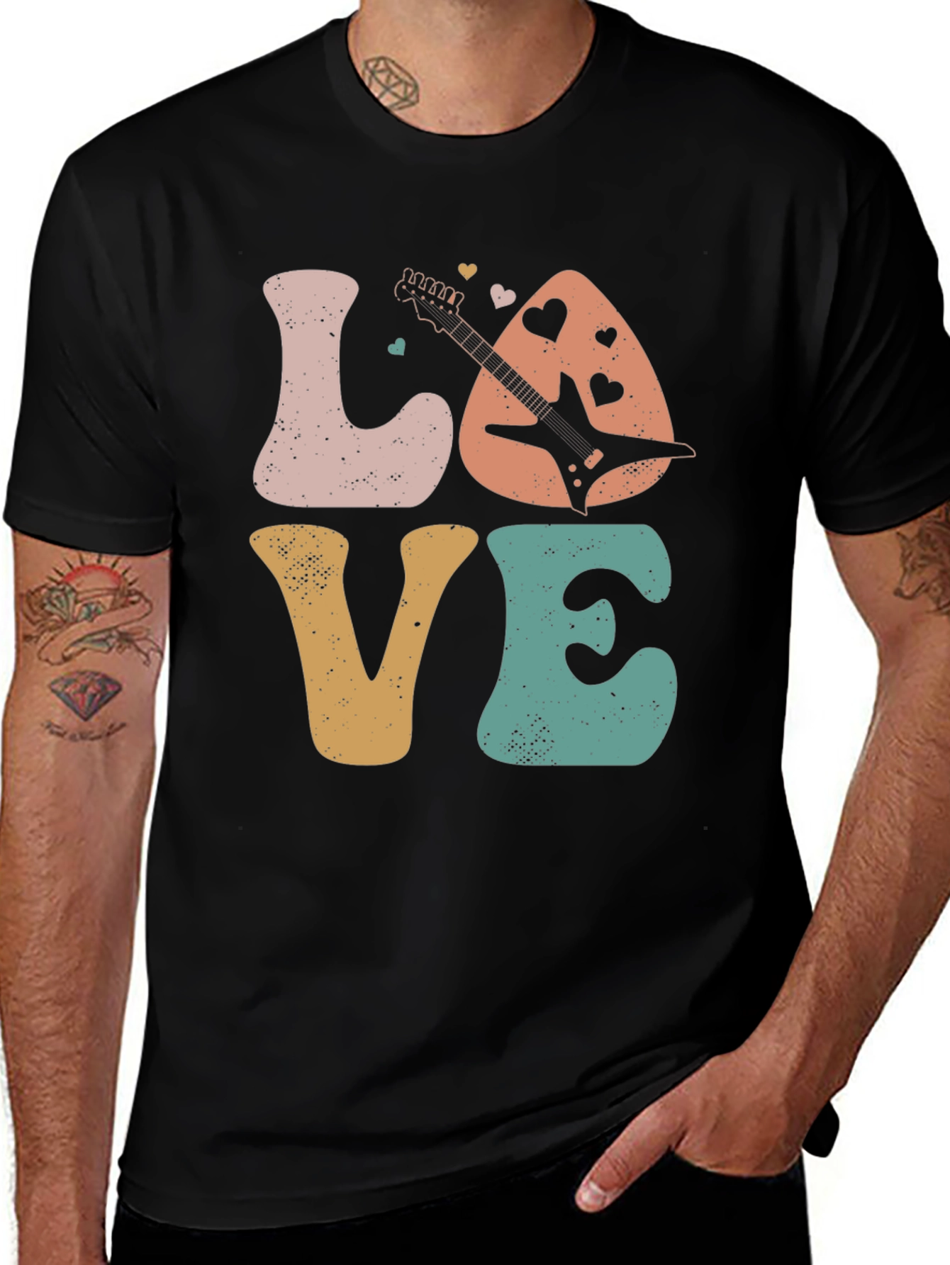 Variant 24 of Retro Love Guitar Graphic Tee