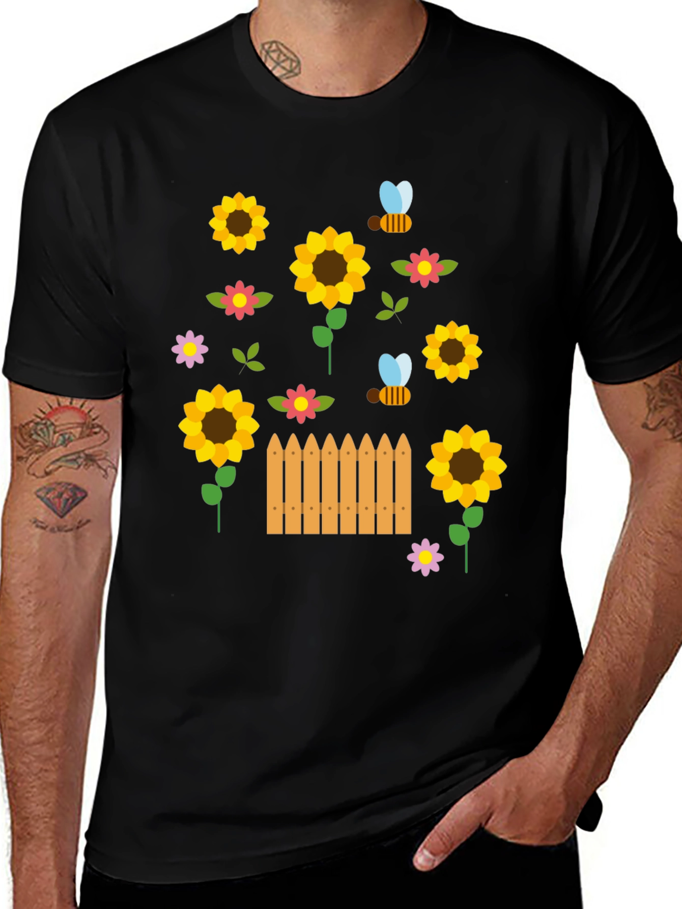 Variant 10 of Sunflower Garden T-Shirt - Nature Lover Tee
