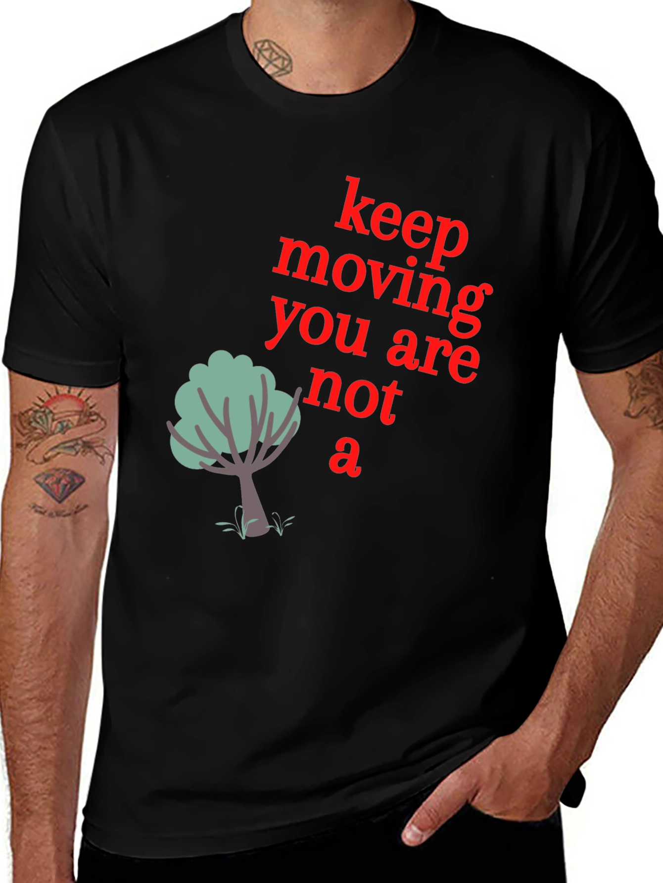 Variant 12 of Keep Moving Graphic Tee - Men's Black T-Shirt