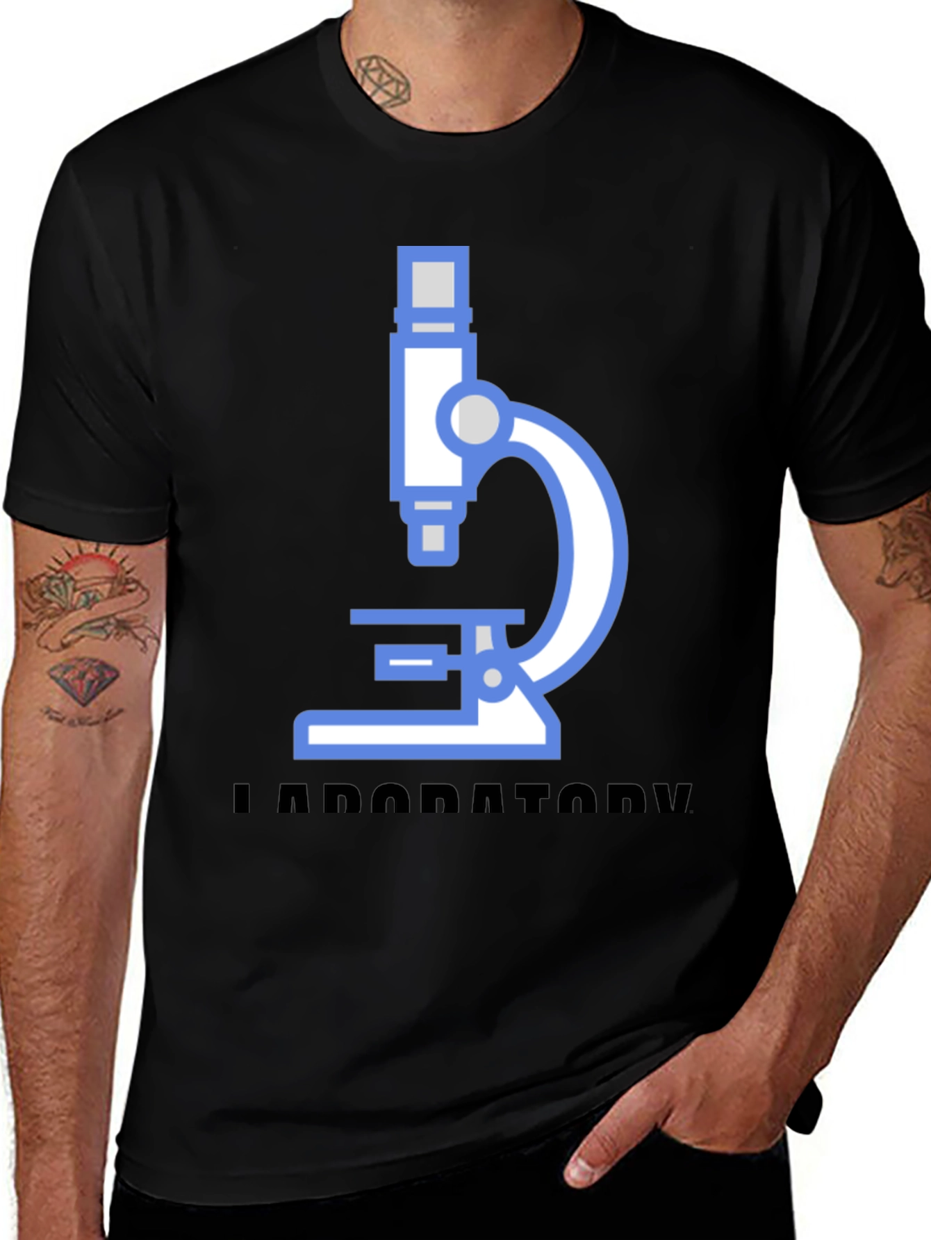 Variant 14 of Laboratory Microscope Graphic Tee - Black