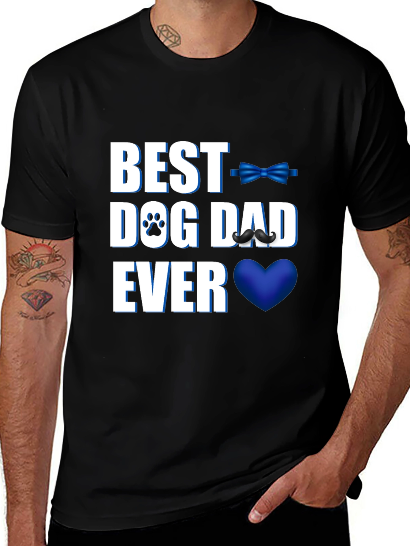 Variant 19 of Best Dog Dad Ever T-Shirt - Black