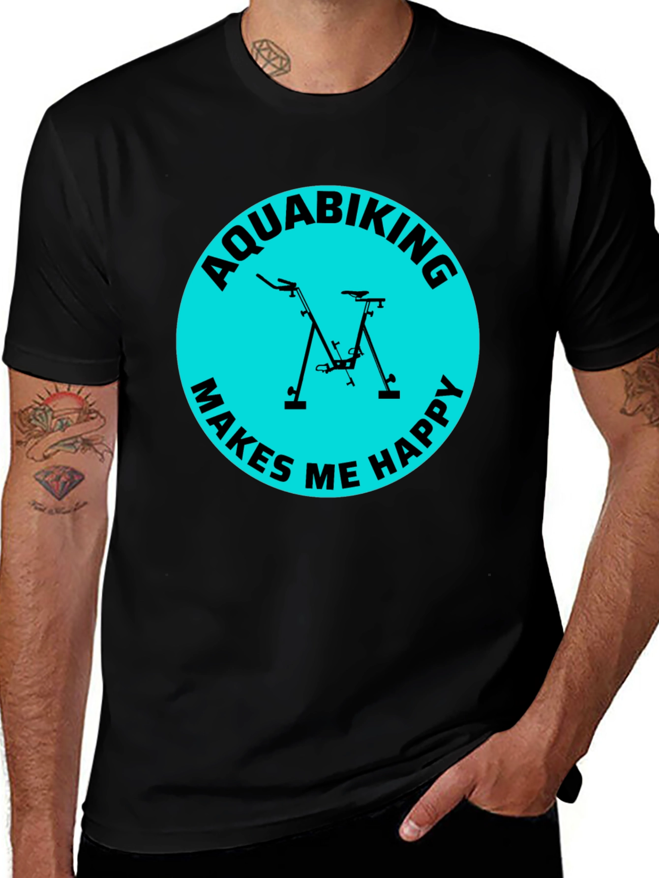 Variant 12 of Aquabiking Makes Me Happy T-Shirt