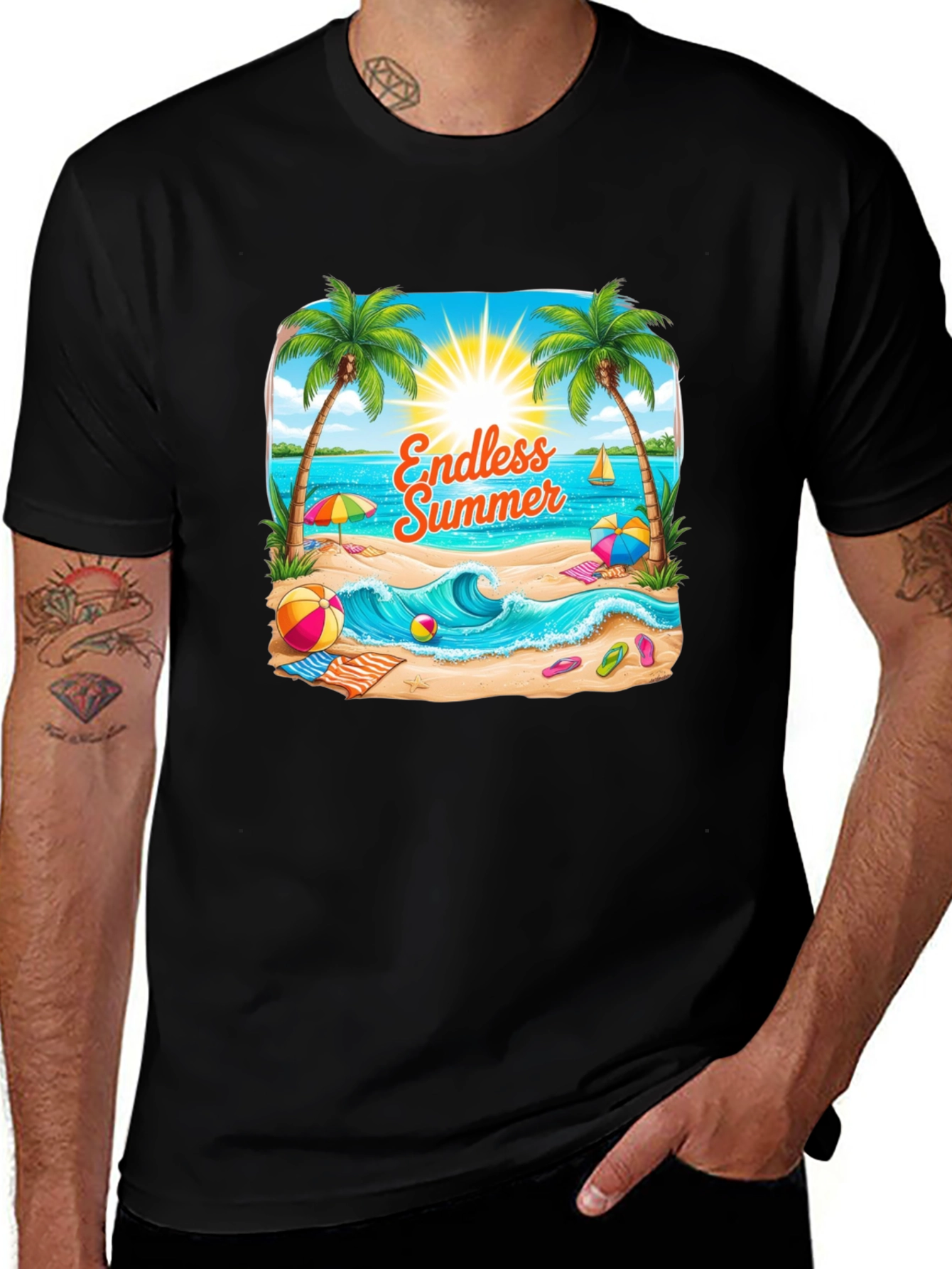 Variant 7 of Endless Summer Beach Graphic T-Shirt