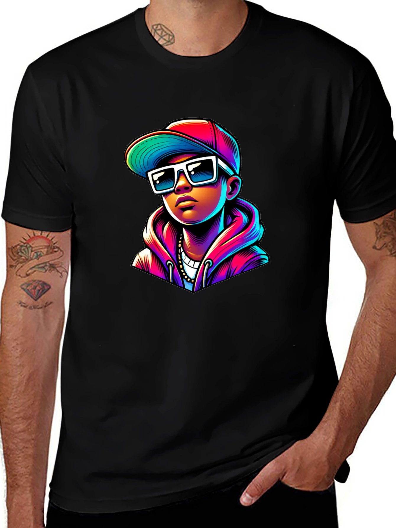 Variant 6 of Cool Kid Graphic Tee - Stylish Black T-Shirt