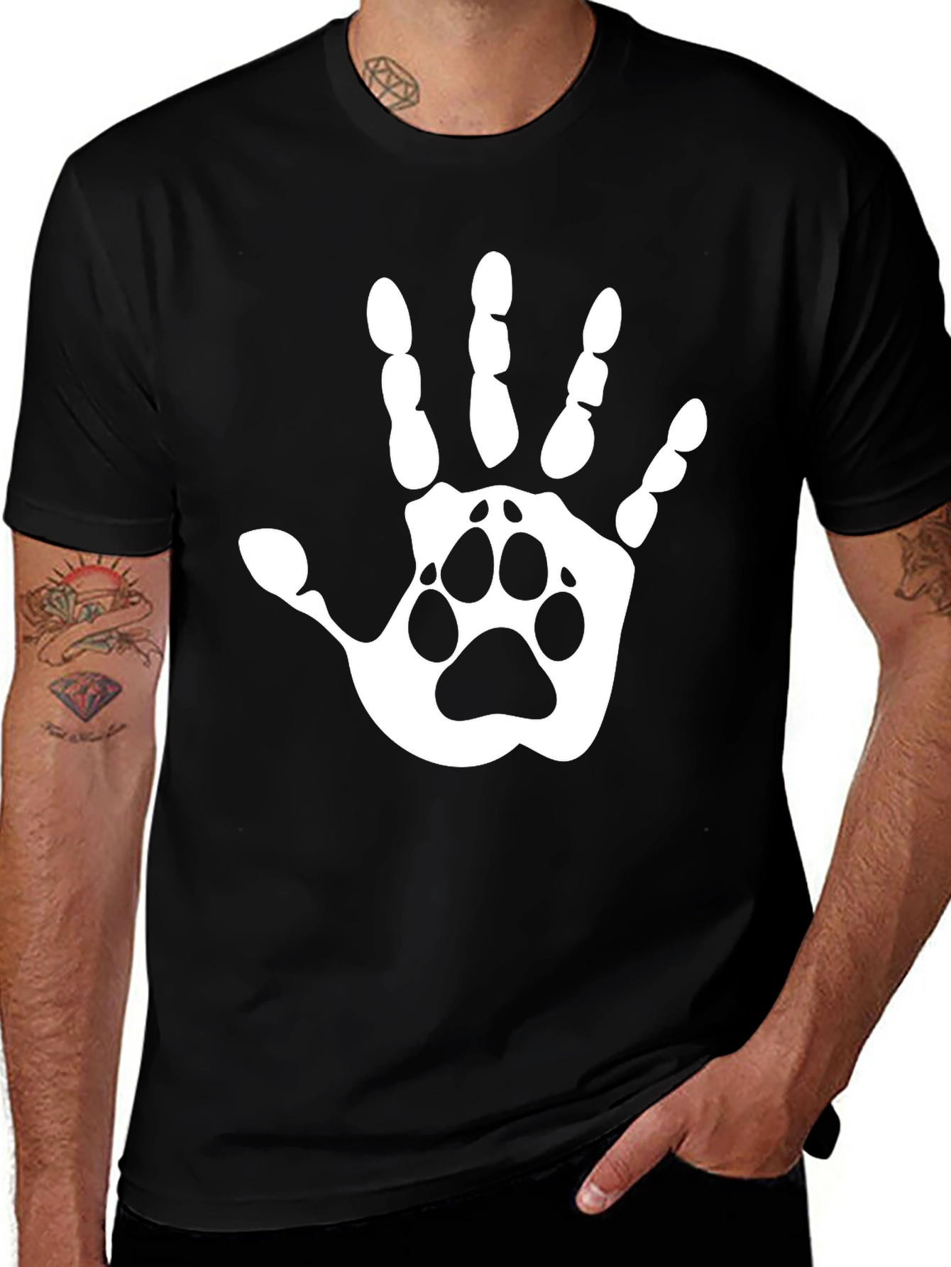 Variant 18 of Paw Print Hand T-Shirt