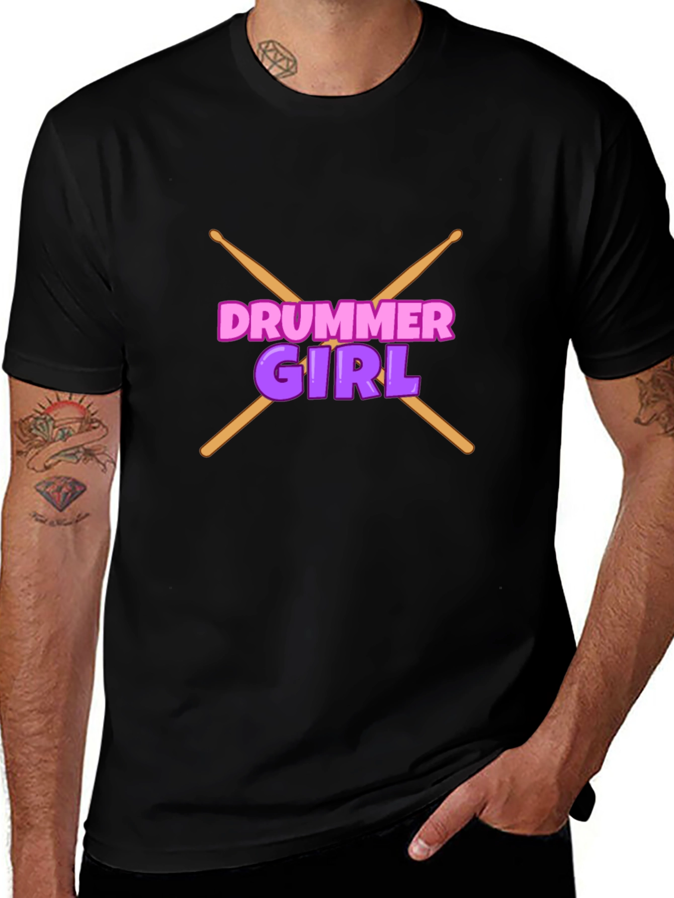 Variant 19 of Drummer Girl T-Shirt - Rock Star Tee