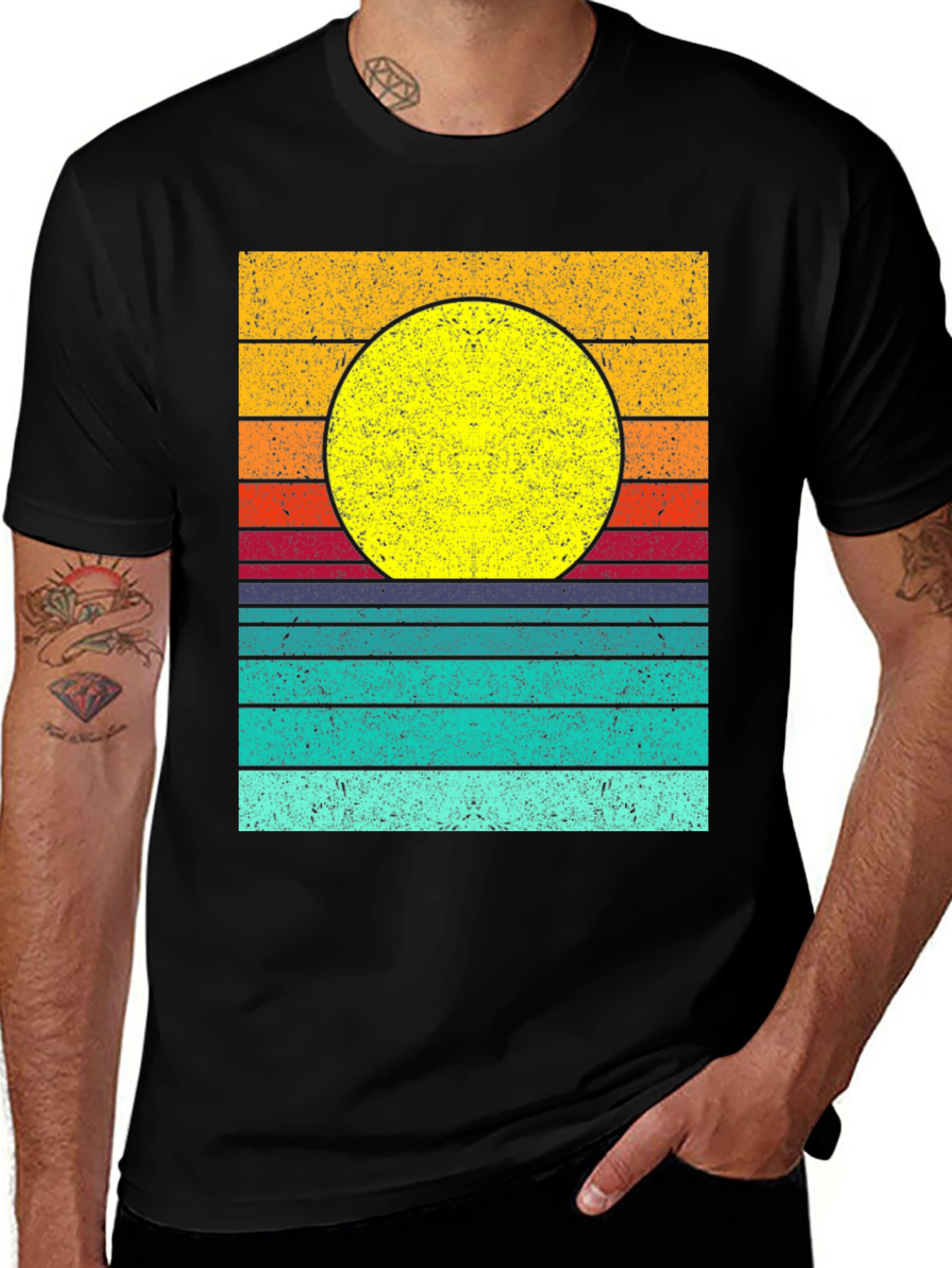 Variant 25 of Retro Sunset T-Shirt - Distressed Graphic Tee