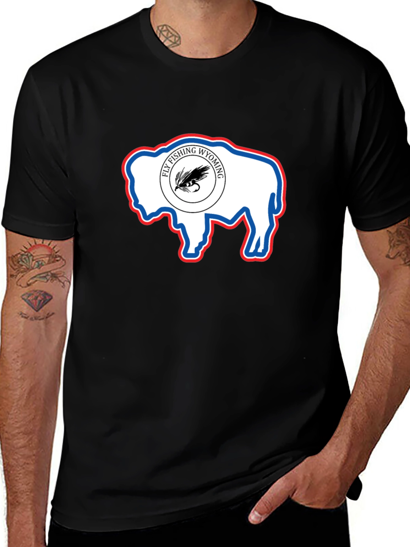Wyoming Fly Fishing Buffalo T-Shirt