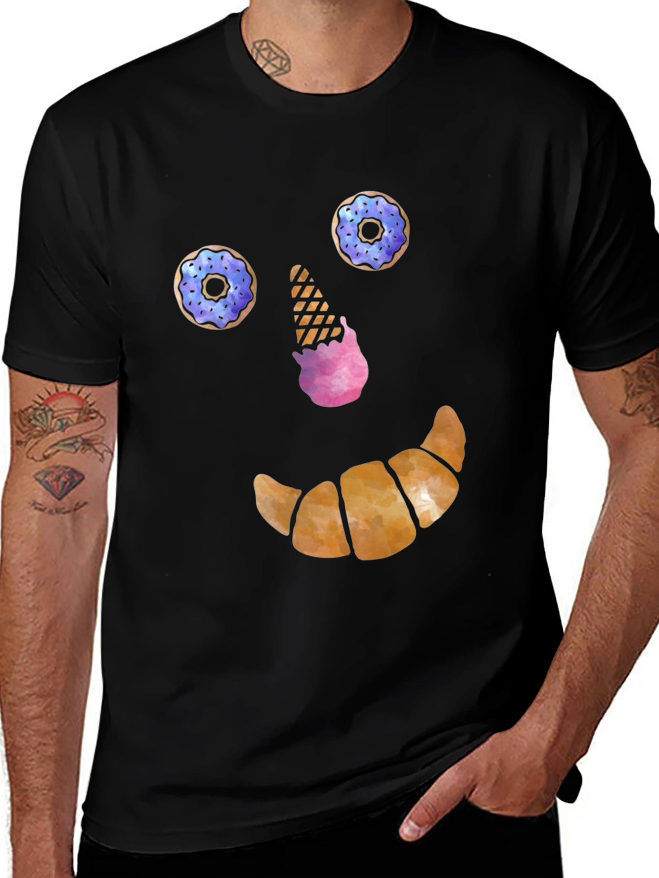 Variant 27 of Funny Dessert Face T-Shirt