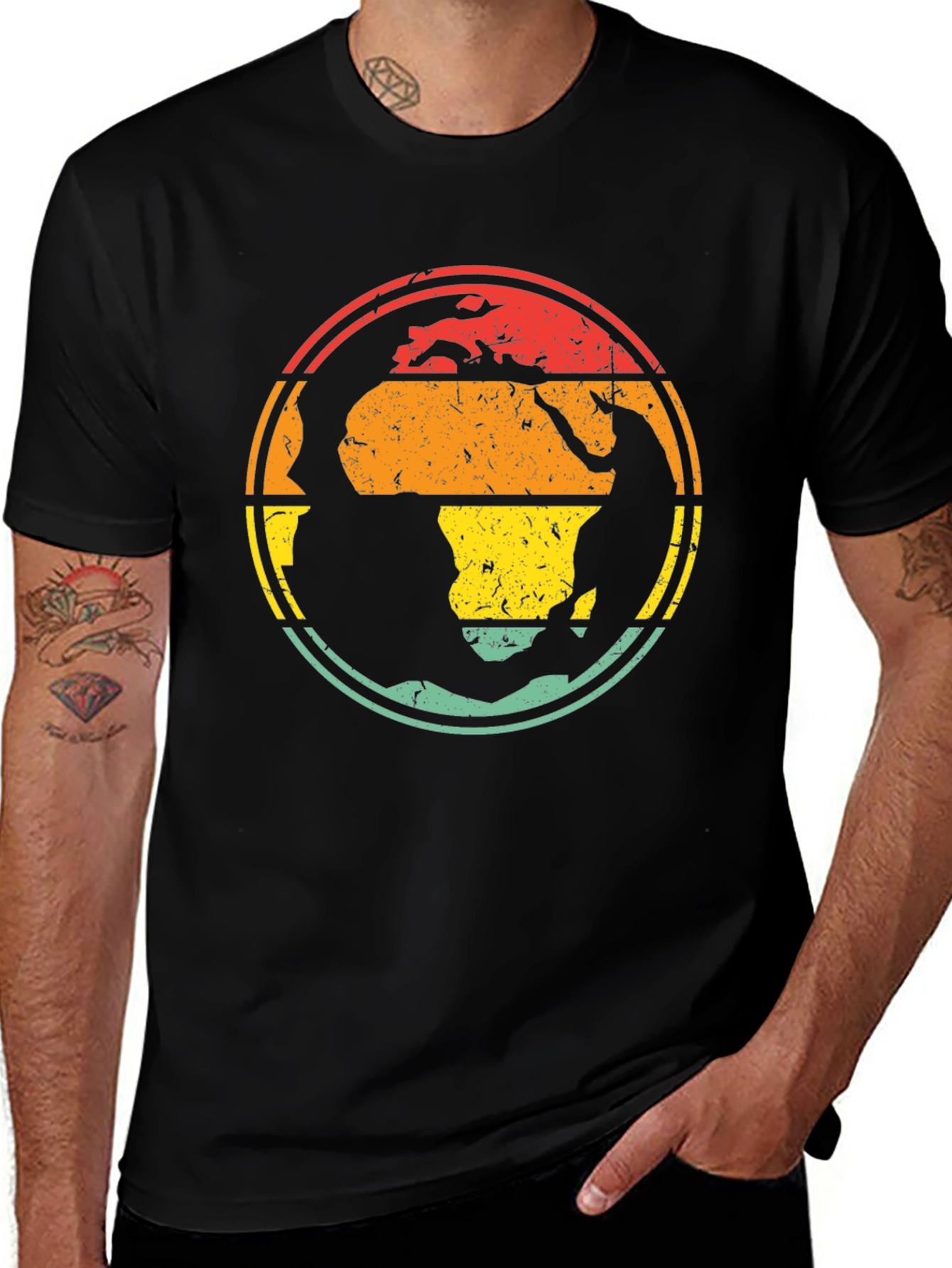 Retro Africa Continent T-Shirt 