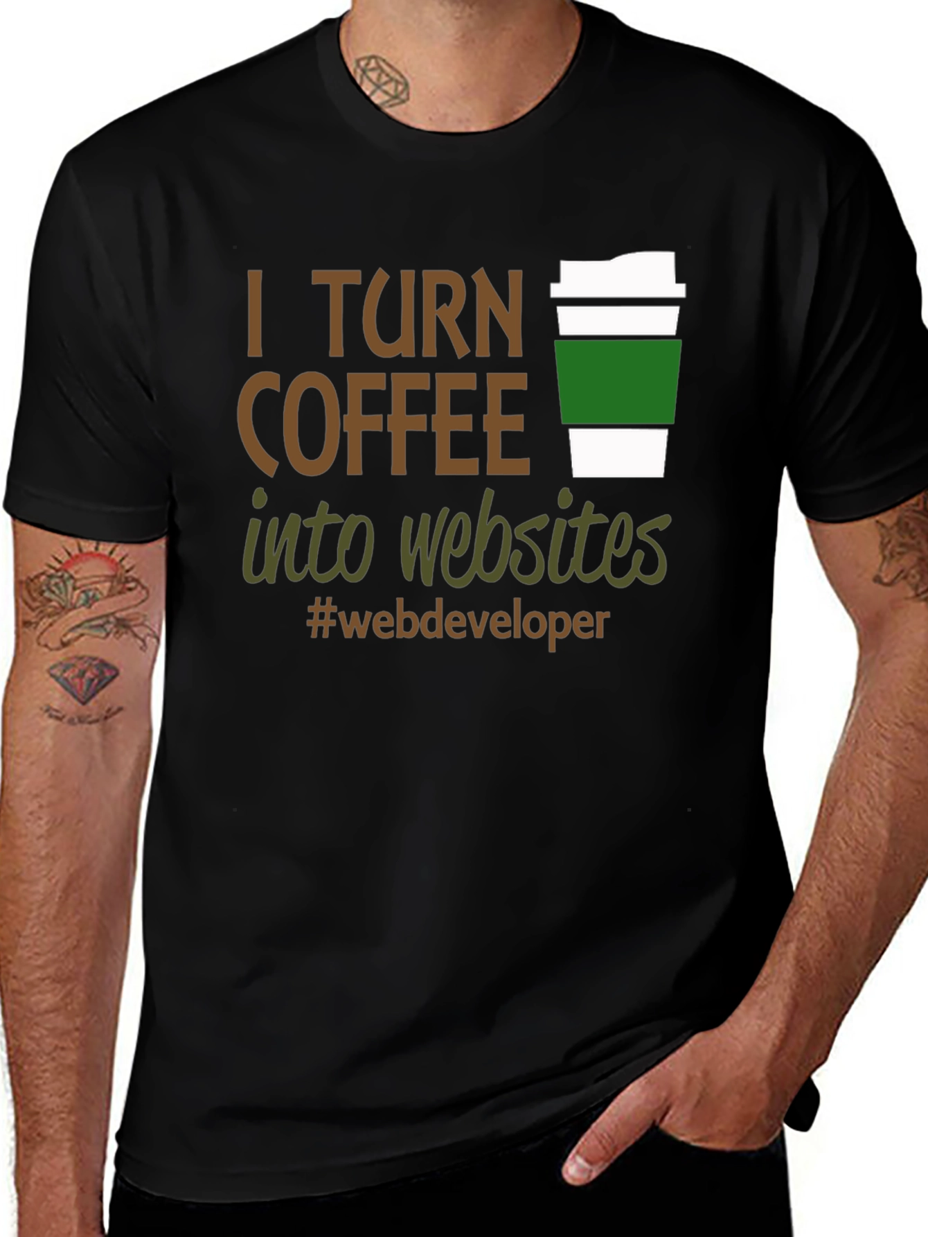 Variant 23 of I Turn Coffee Into Websites T-Shirt