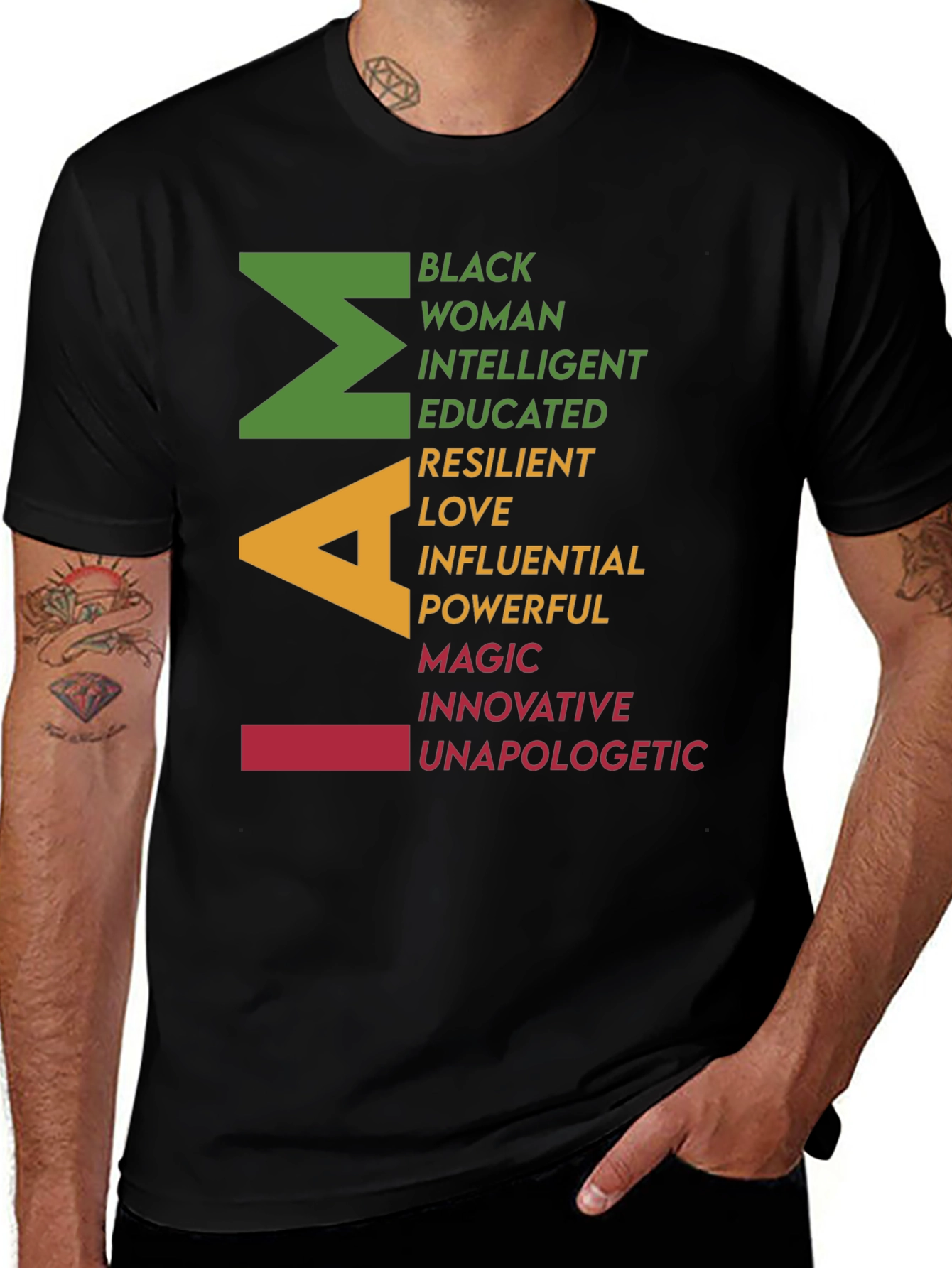 Variant 9 of I AM Black Woman Graphic Tee - Empowerment Shirt