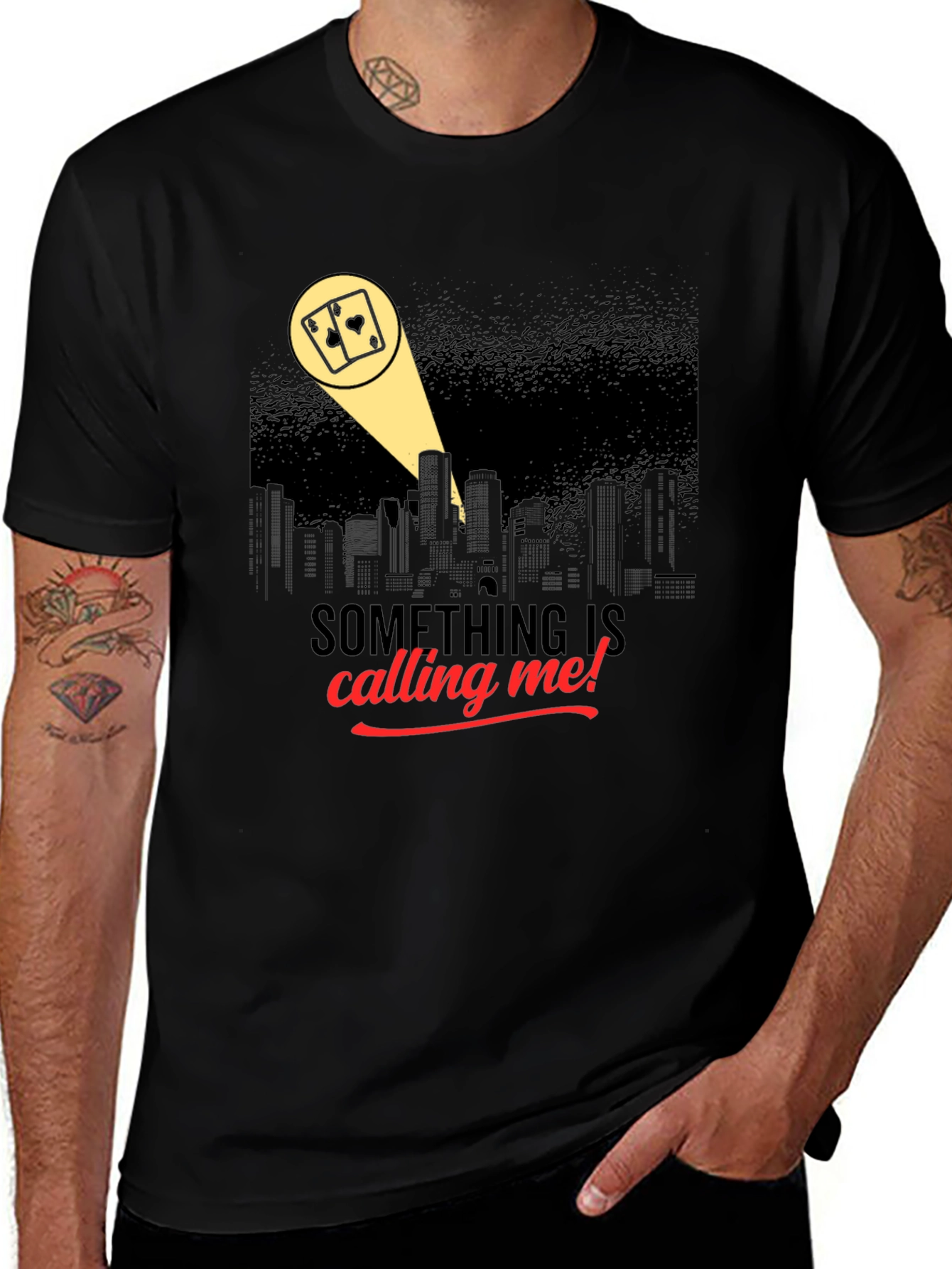 Variant 8 of Calling Me T-Shirt - Gambling Spotlight Design