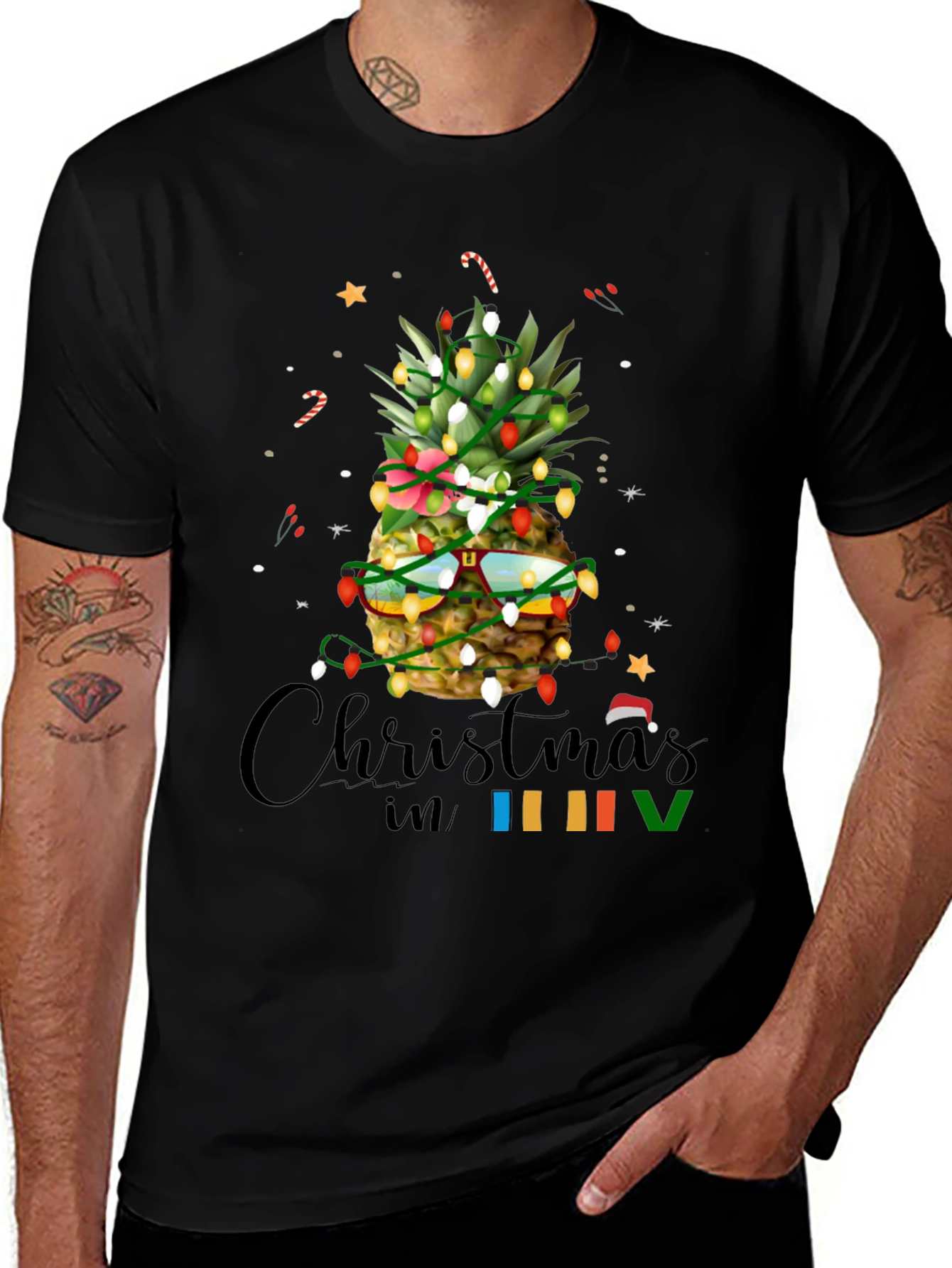 Variant 23 of Festive Pineapple Christmas T-Shirt