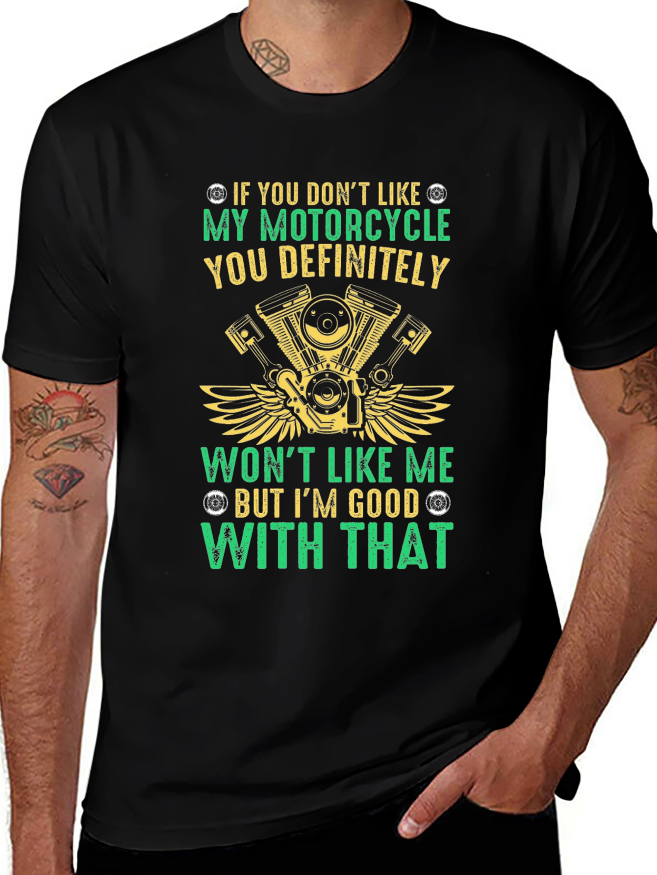 Variant 11 of Motorcycle Graphic T-Shirt - If You Don't Like My Motorcycle