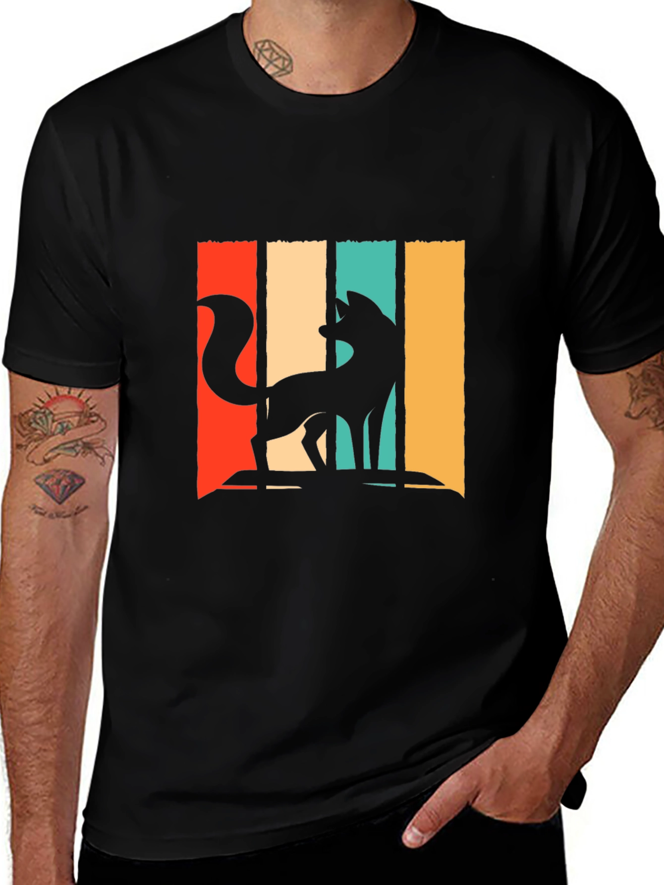Retro Fox Silhouette T-Shirt - Vintage Style