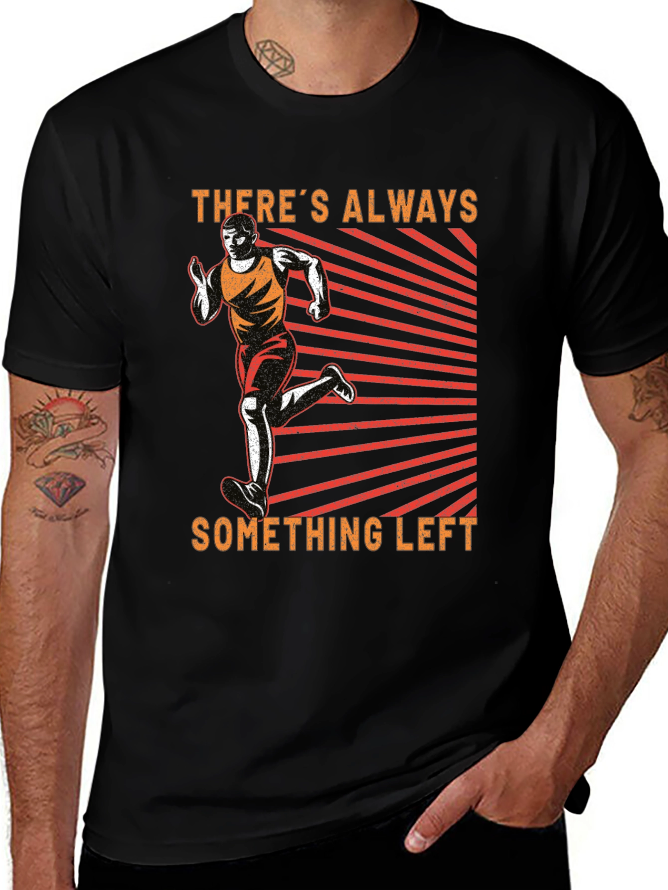 Variant 20 of Motivational Runner Graphic T-Shirt - "There's Always Something Left"