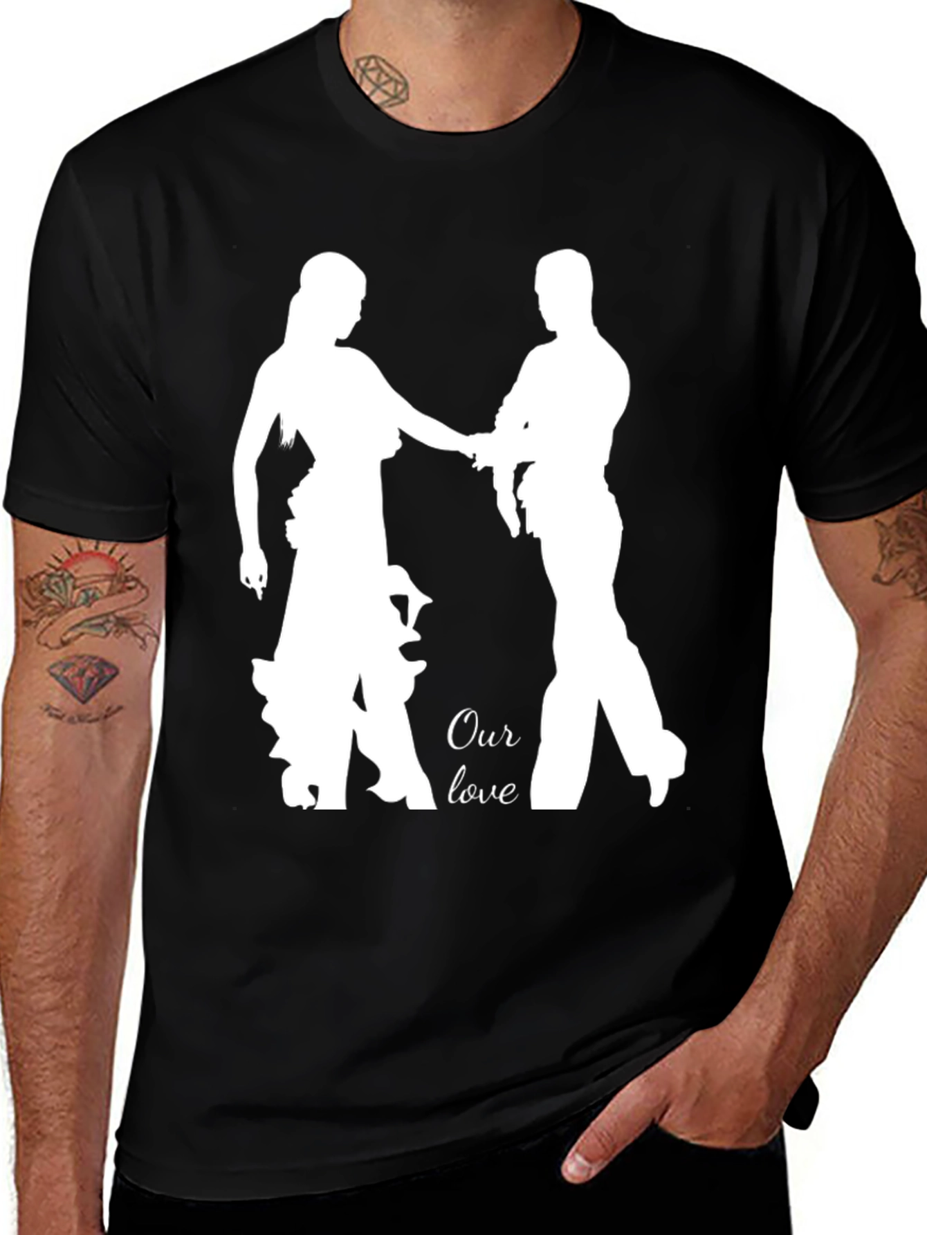 Variant 4 of Romantic 'Our Love' Dance Silhouette T-Shirt