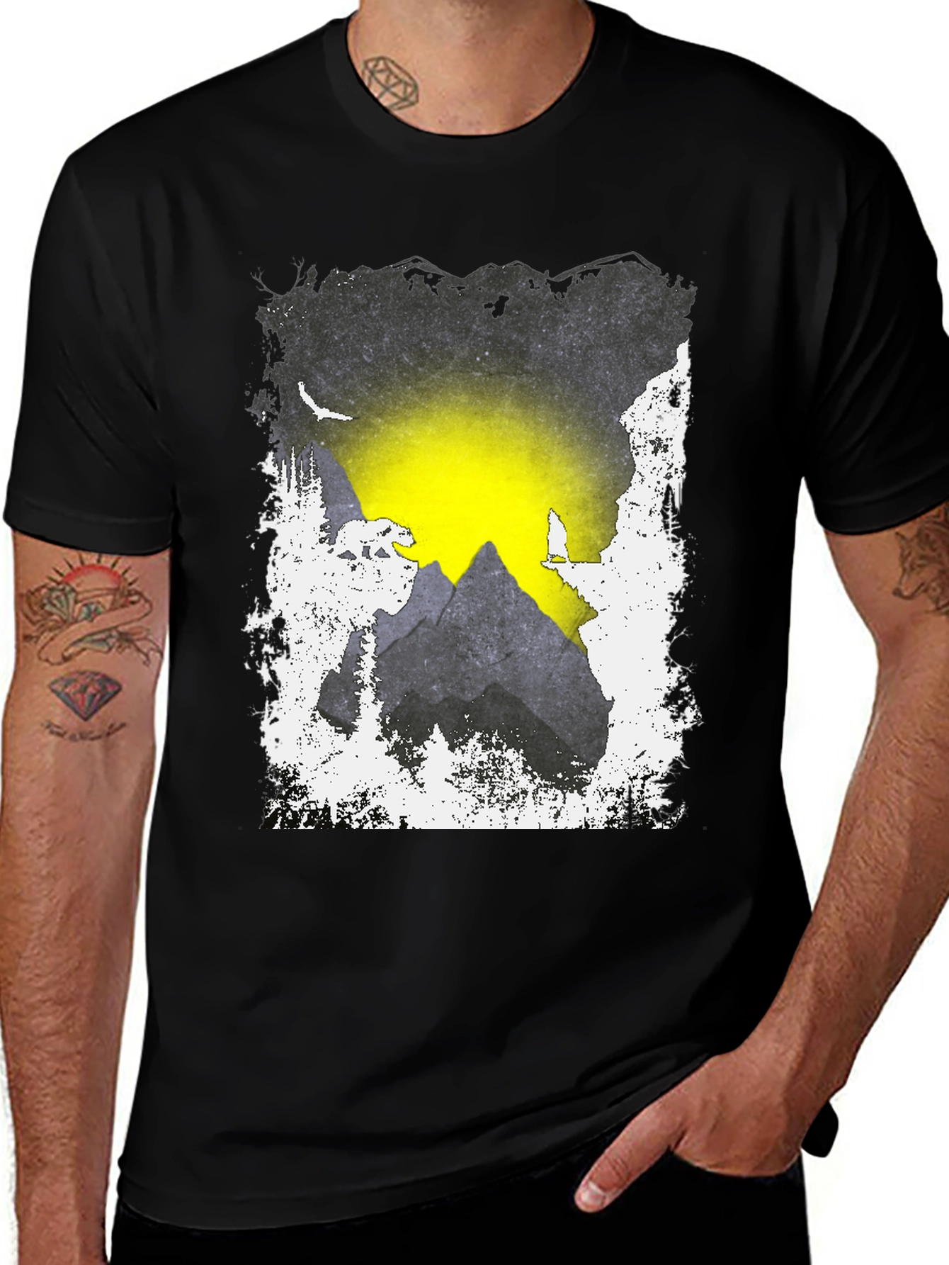 Variant 7 of Mountain Vista Graphic Tee - Black