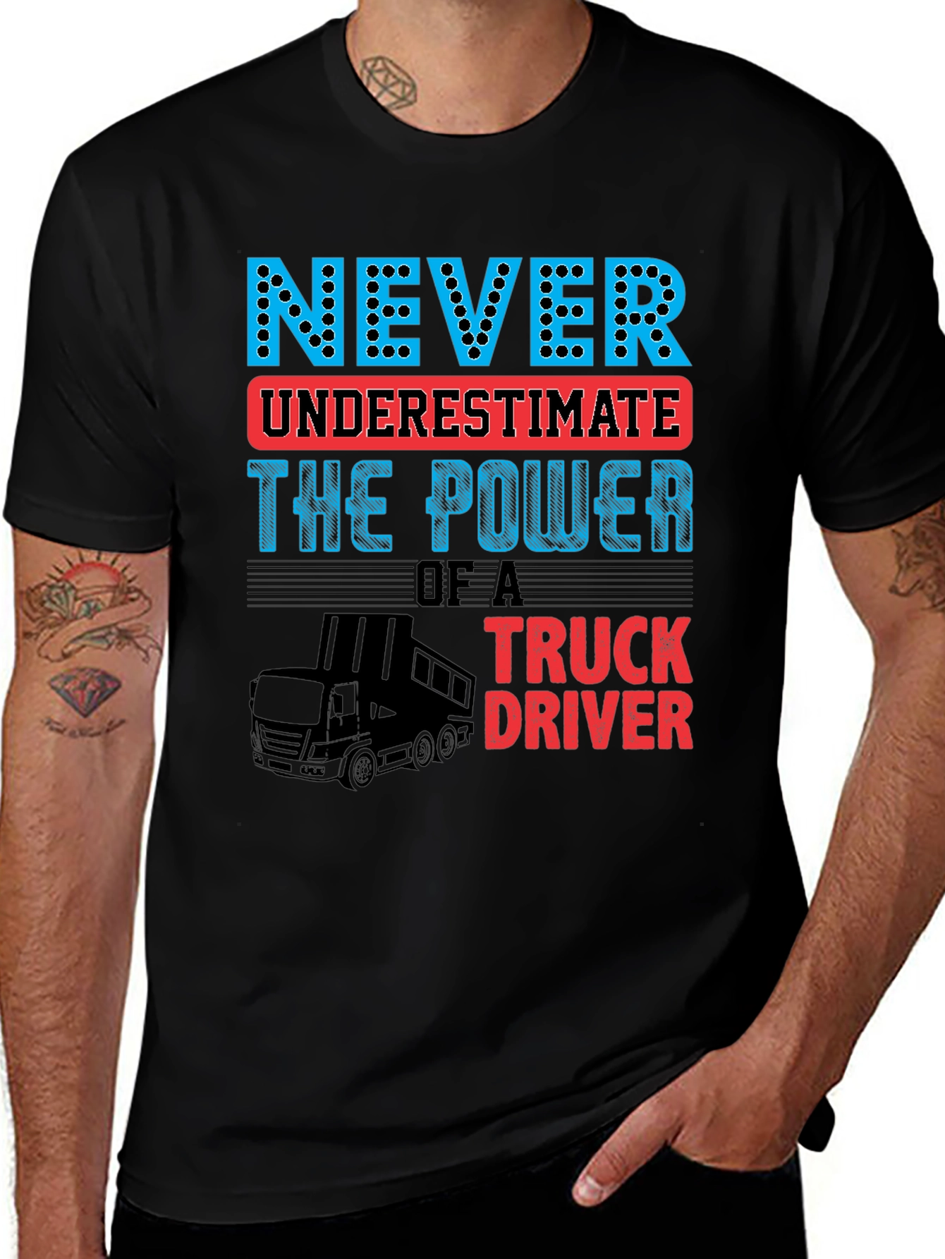 Variant 28 of Never Underestimate Truck Driver T-Shirt