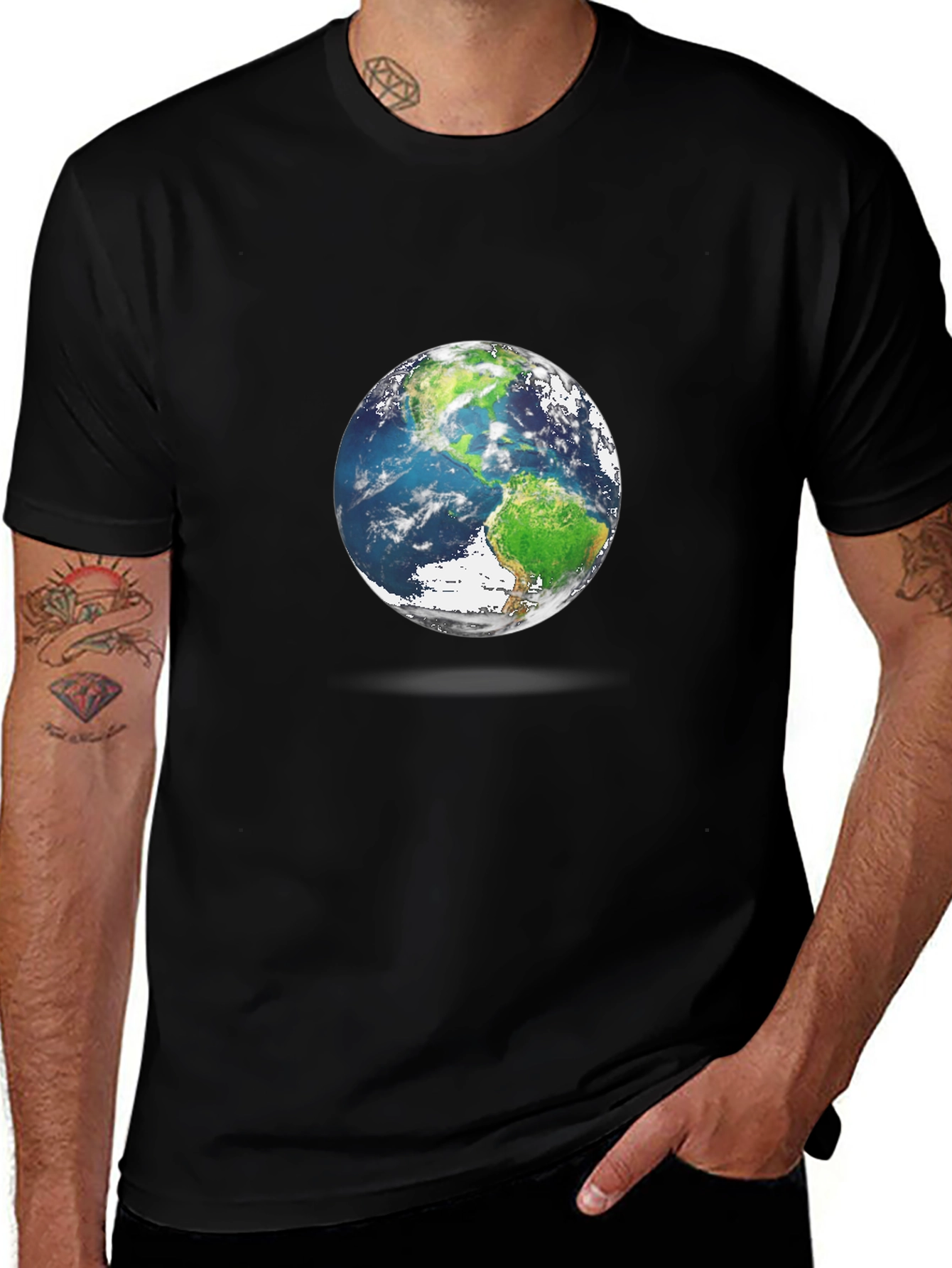 Variant 21 of Earth Graphic Black T-Shirt