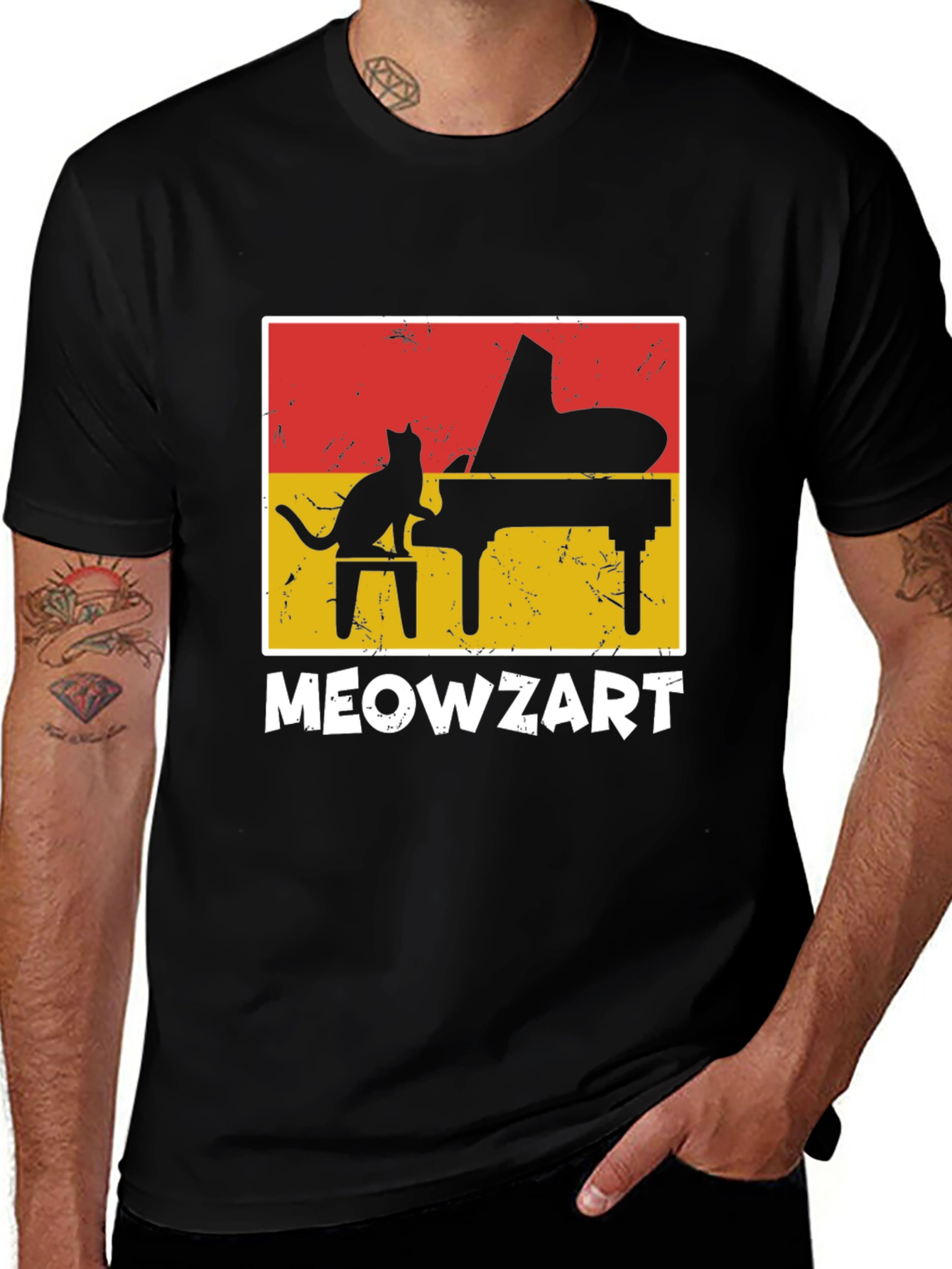 Variant 25 of Meowzart Cat Piano T-Shirt