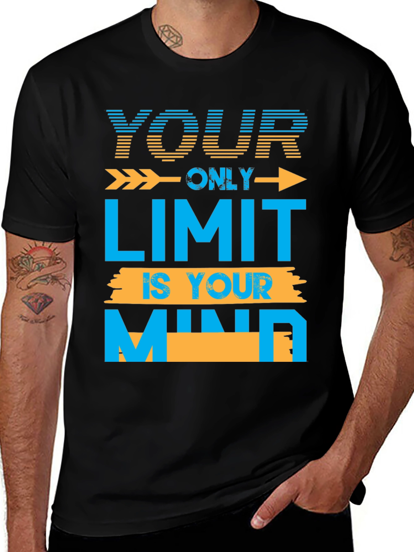 Variant 2 of Motivational Graphic Tee - "Your Only Limit is Your Mind"