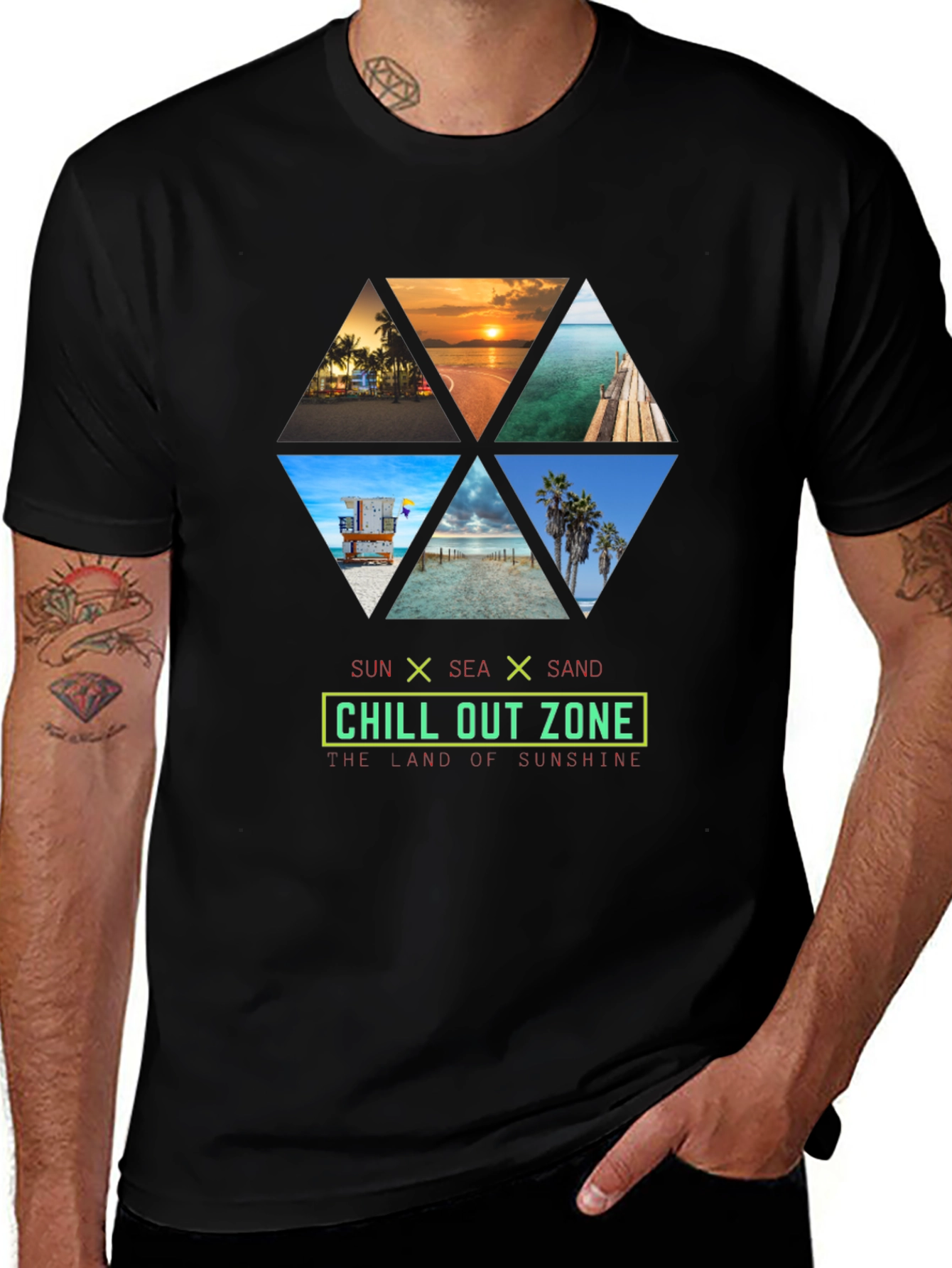Chill Out Zone T-Shirt - Sun Sea Sand Graphic Tee
