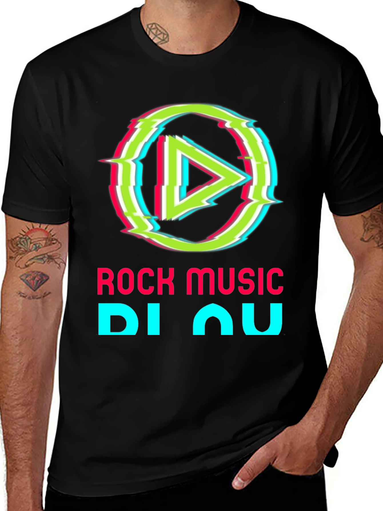 Variant 14 of Rock Music Glitch Style Graphic T-Shirt