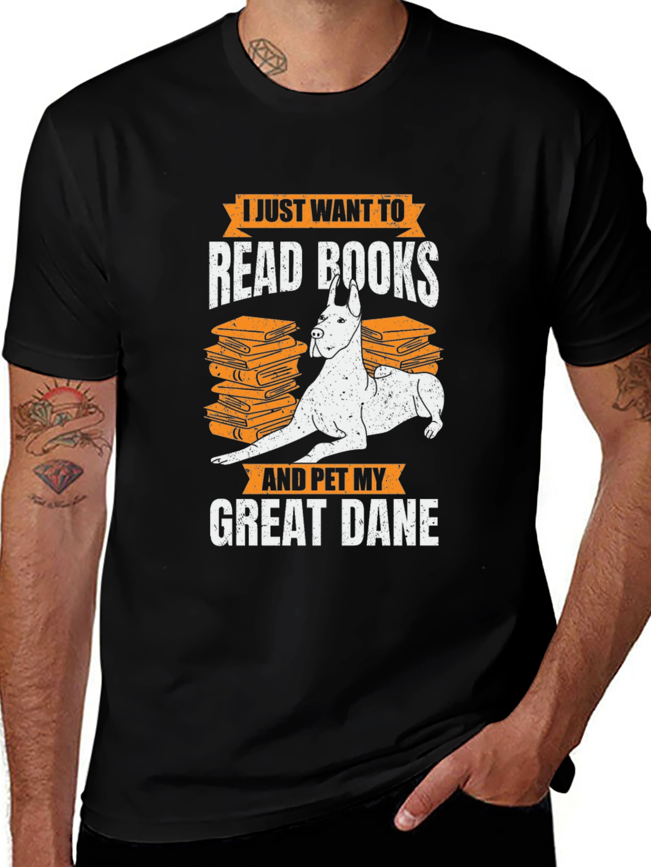 Read Books & Pet Great Dane T-Shirt