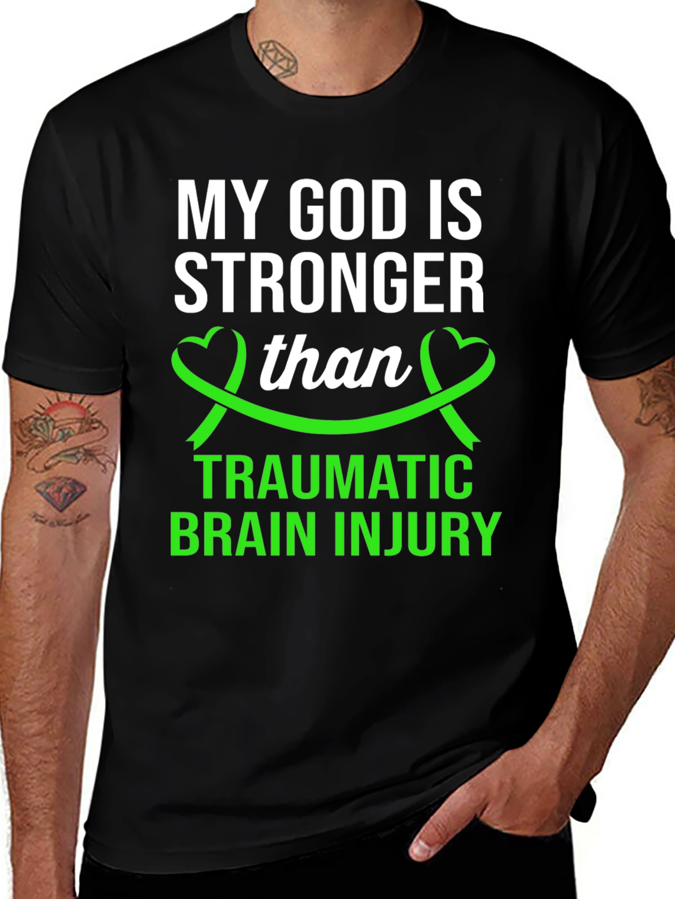 My God is Stronger Than TBI Awareness T-Shirt