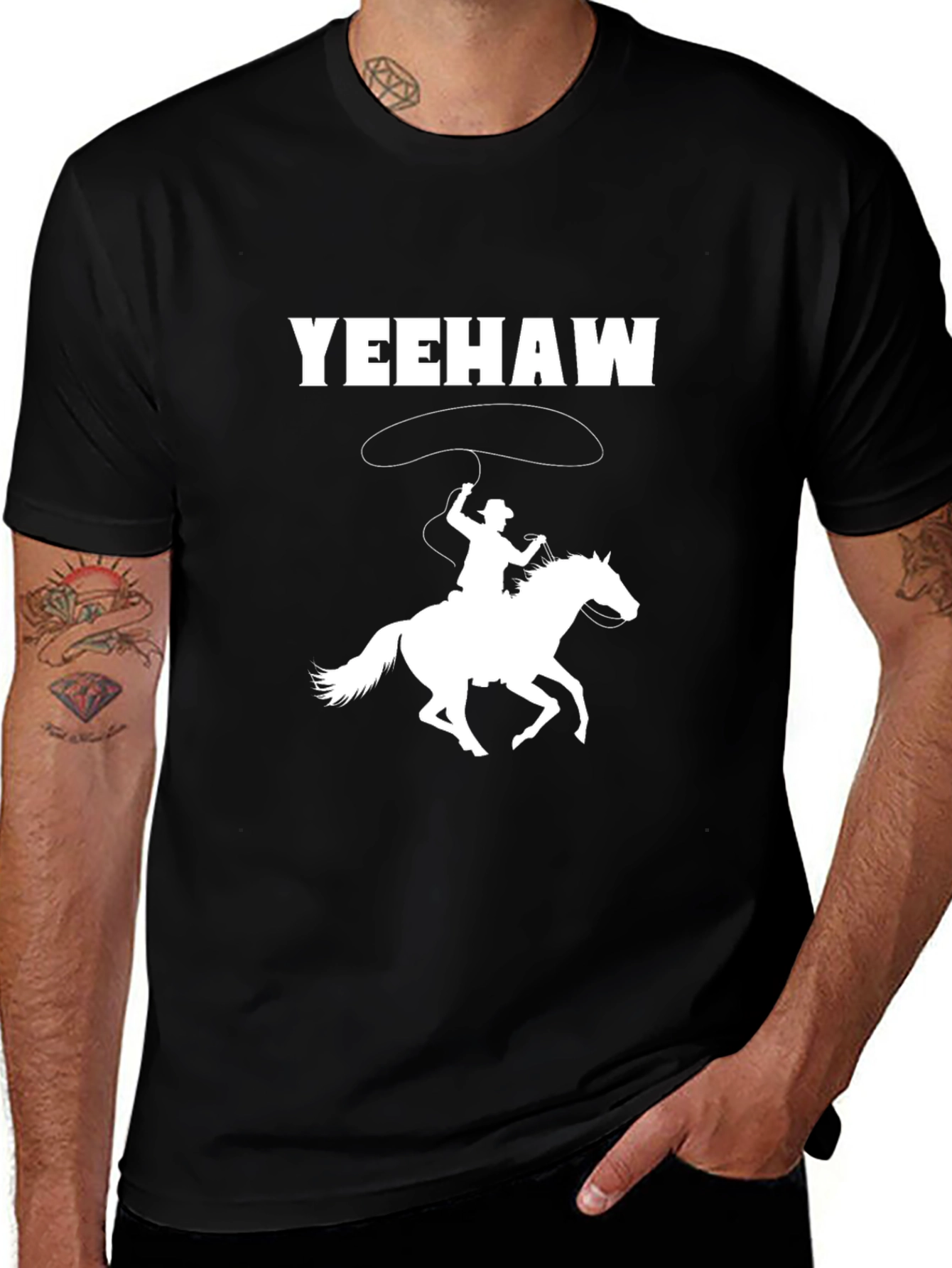 Variant 23 of Yeehaw Cowboy Graphic Tee - Western Style