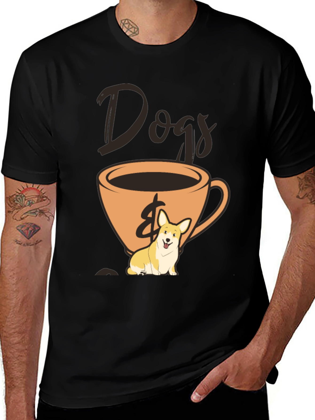 Variant 5 of Dogs & Coffee Graphic Tee - Black