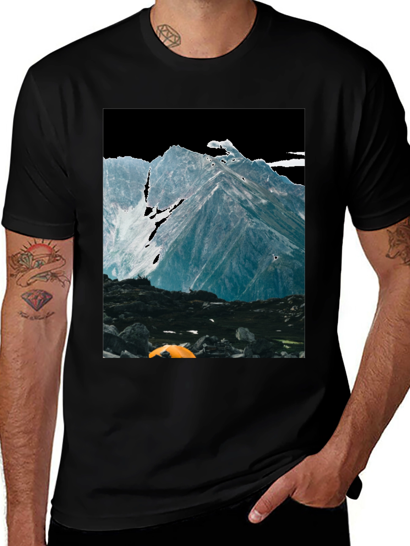 Variant 24 of Mountain Peak Adventure T-Shirt - Black