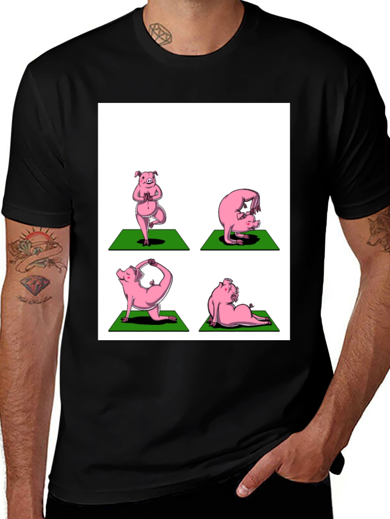 Variant 25 of Yoga Pig T-Shirt - Funny Animal Graphic Tee