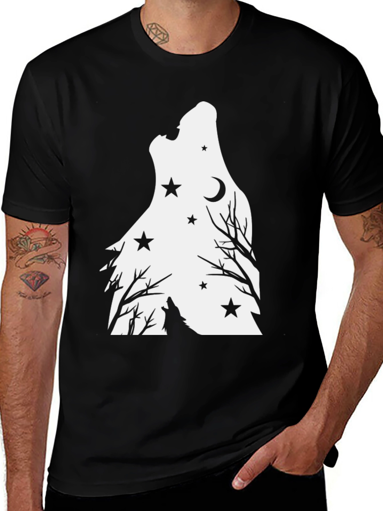 Variant 9 of Wolf Silhouette Graphic Tee