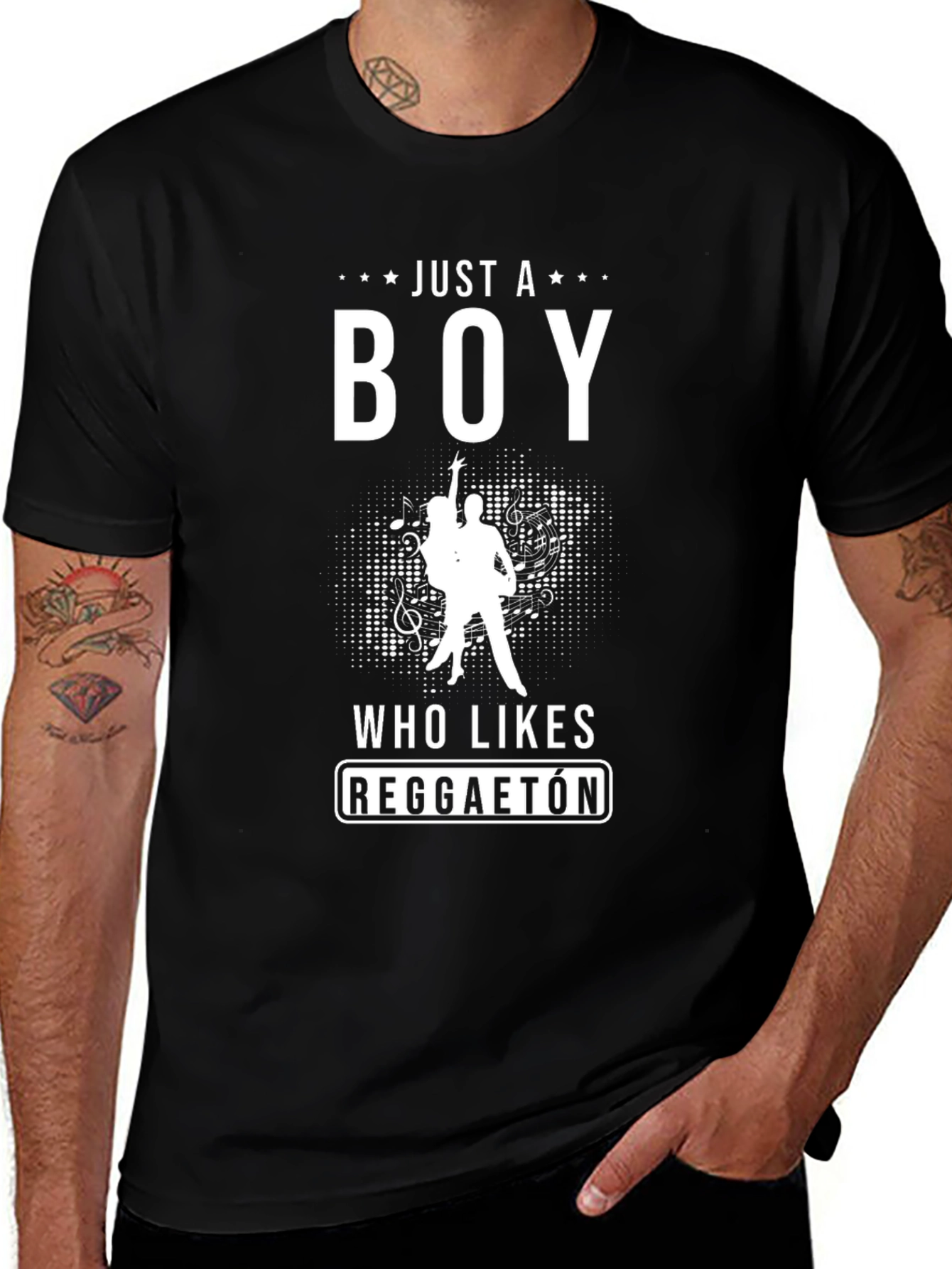 Variant 14 of Reggaeton Lover Men's Black Graphic T-Shirt