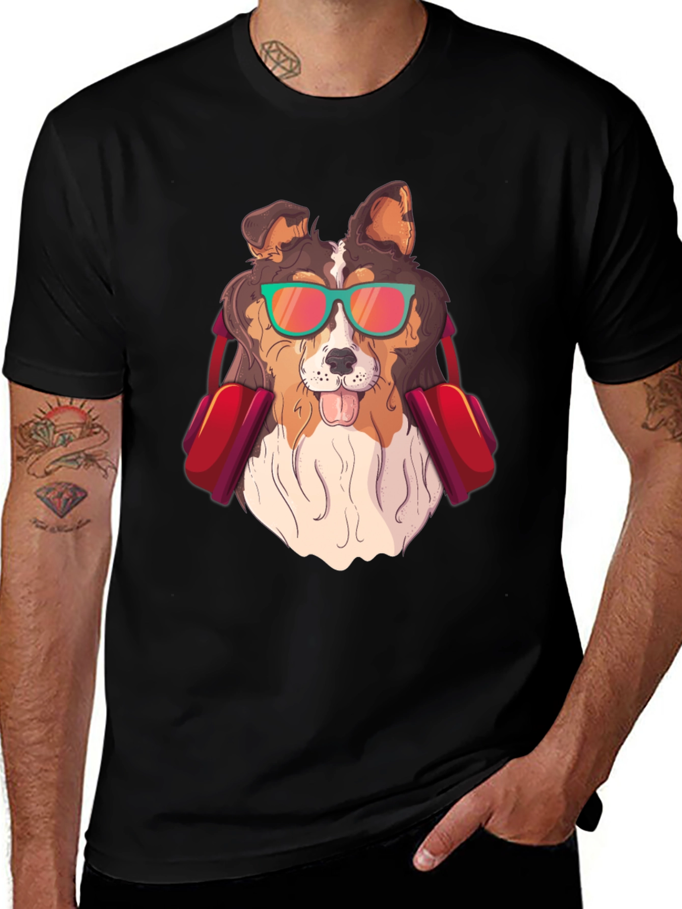 Variant 14 of Cool Dog T-Shirt - Sunglasses & Headphones