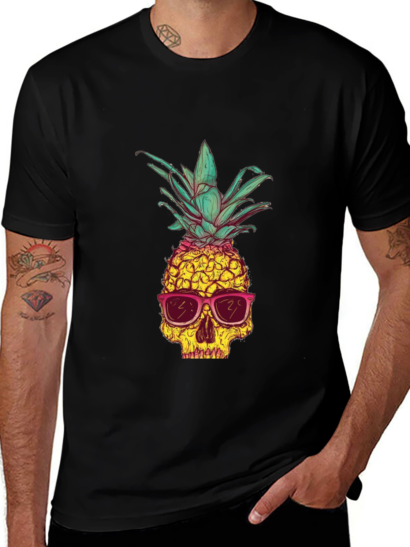 Variant 15 of Skull Pineapple Graphic Tee - Unique Style