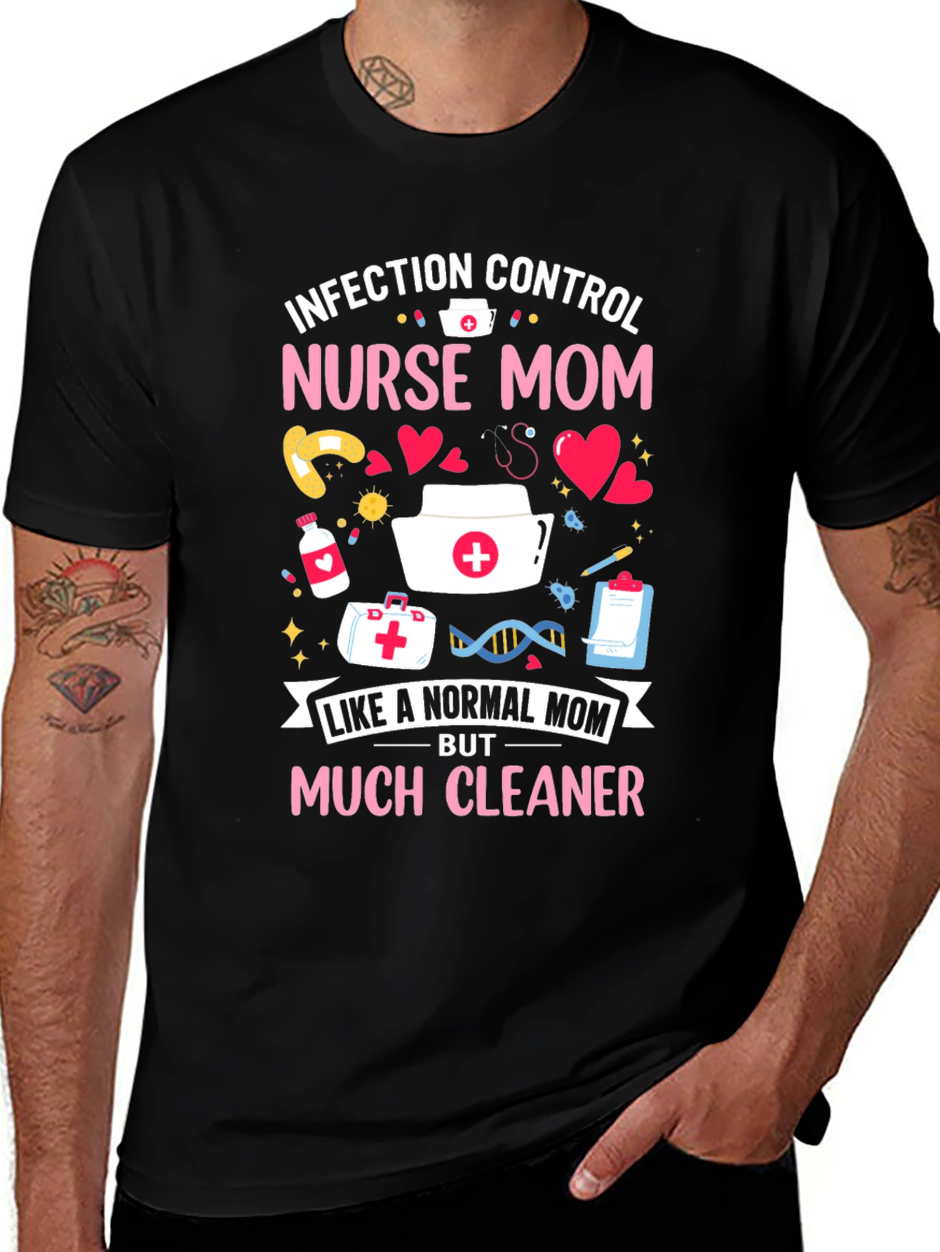 Variant 8 of Nurse Mom Graphic T-Shirt - Infection Control