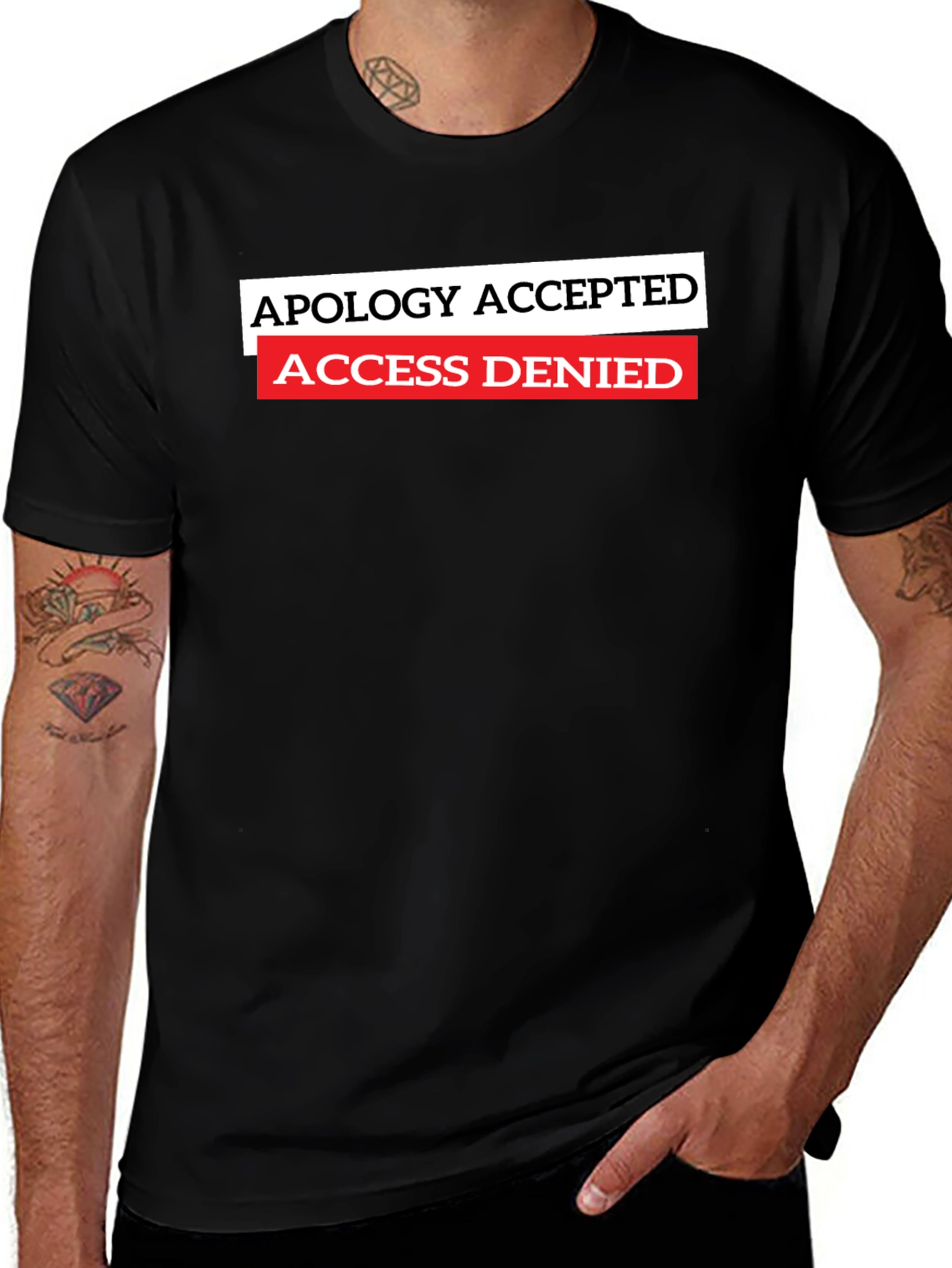 Variant 27 of Apology Accepted Access Denied Graphic T-Shirt