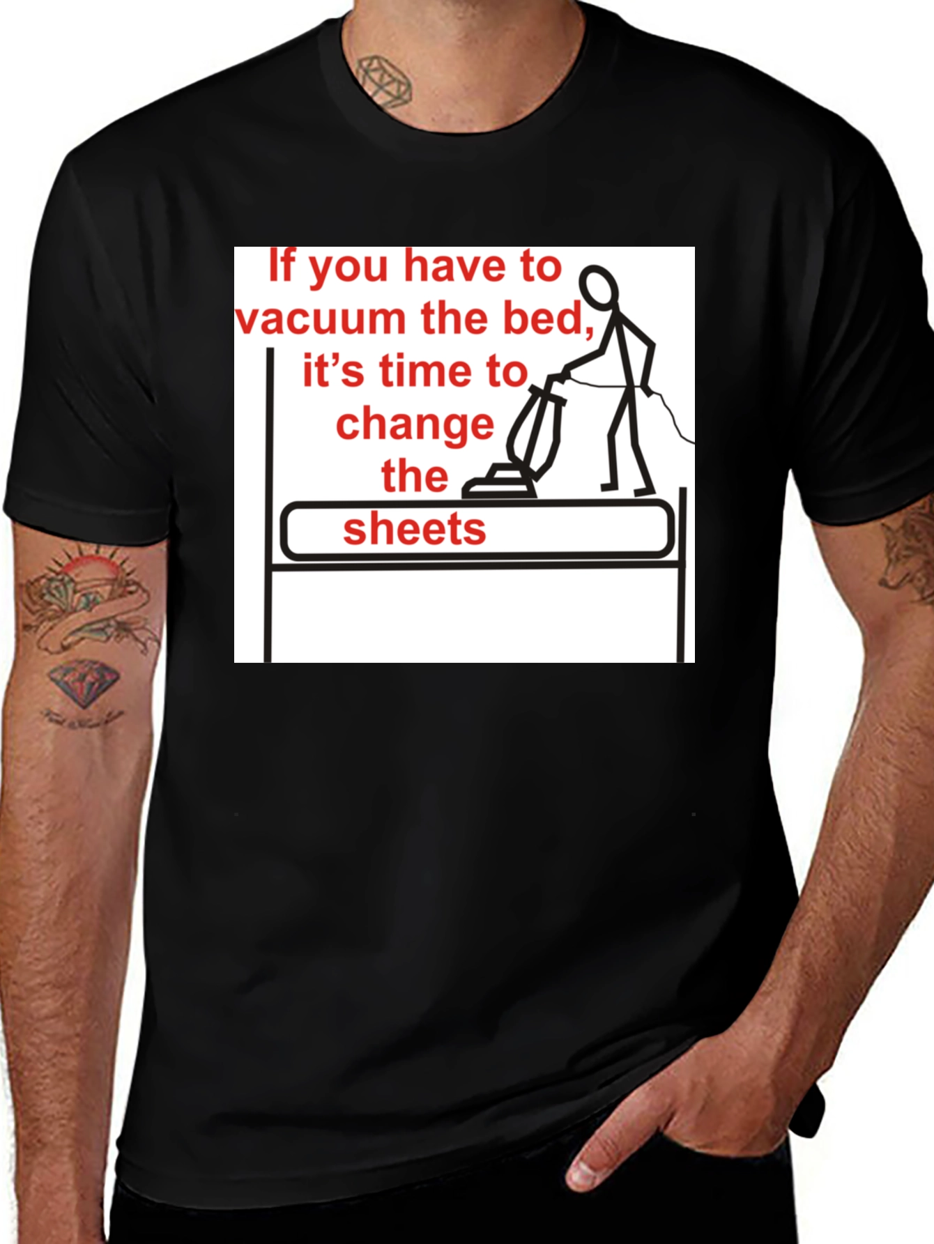 Variant 21 of Vacuum the Bed T-Shirt - Funny Housekeeping Humor