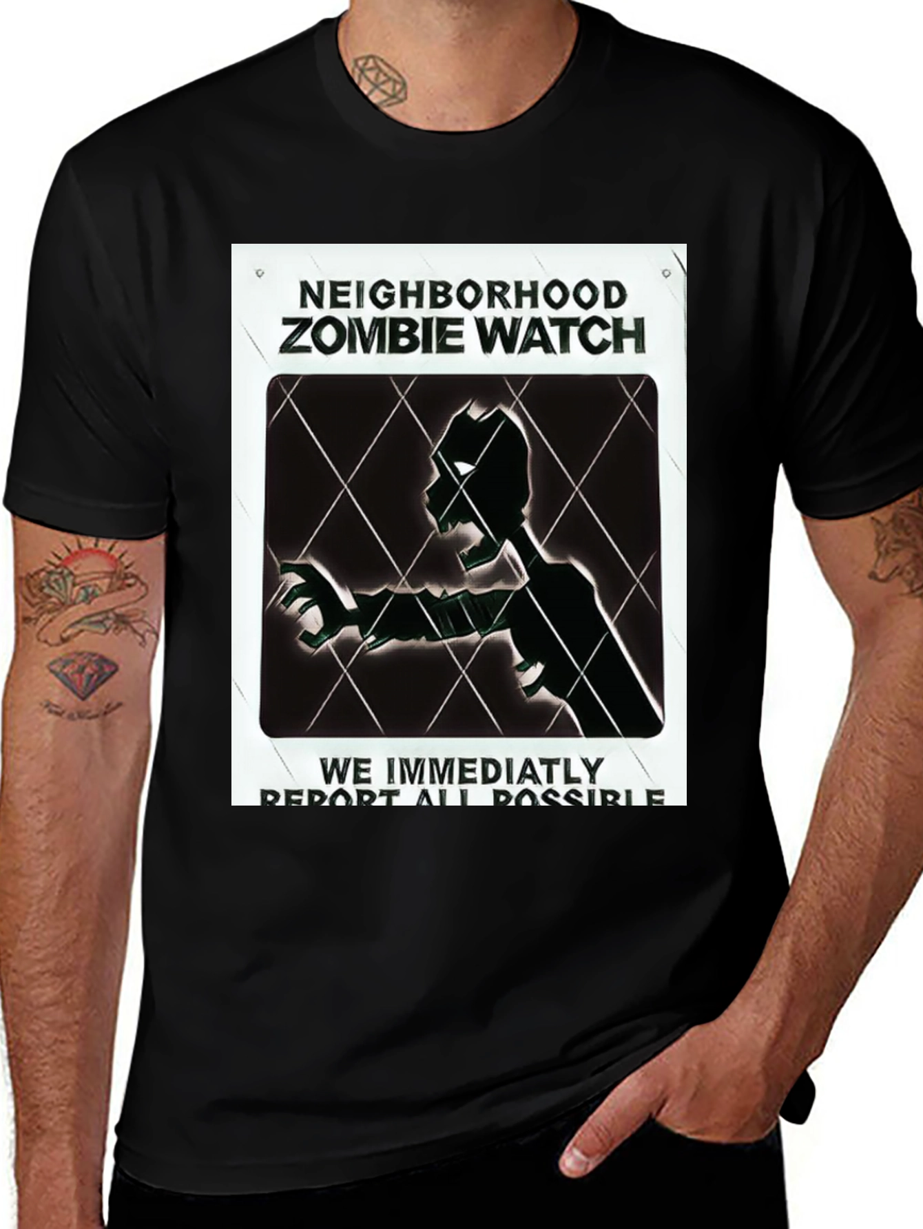 Variant 25 of Zombie Watch Black T-Shirt