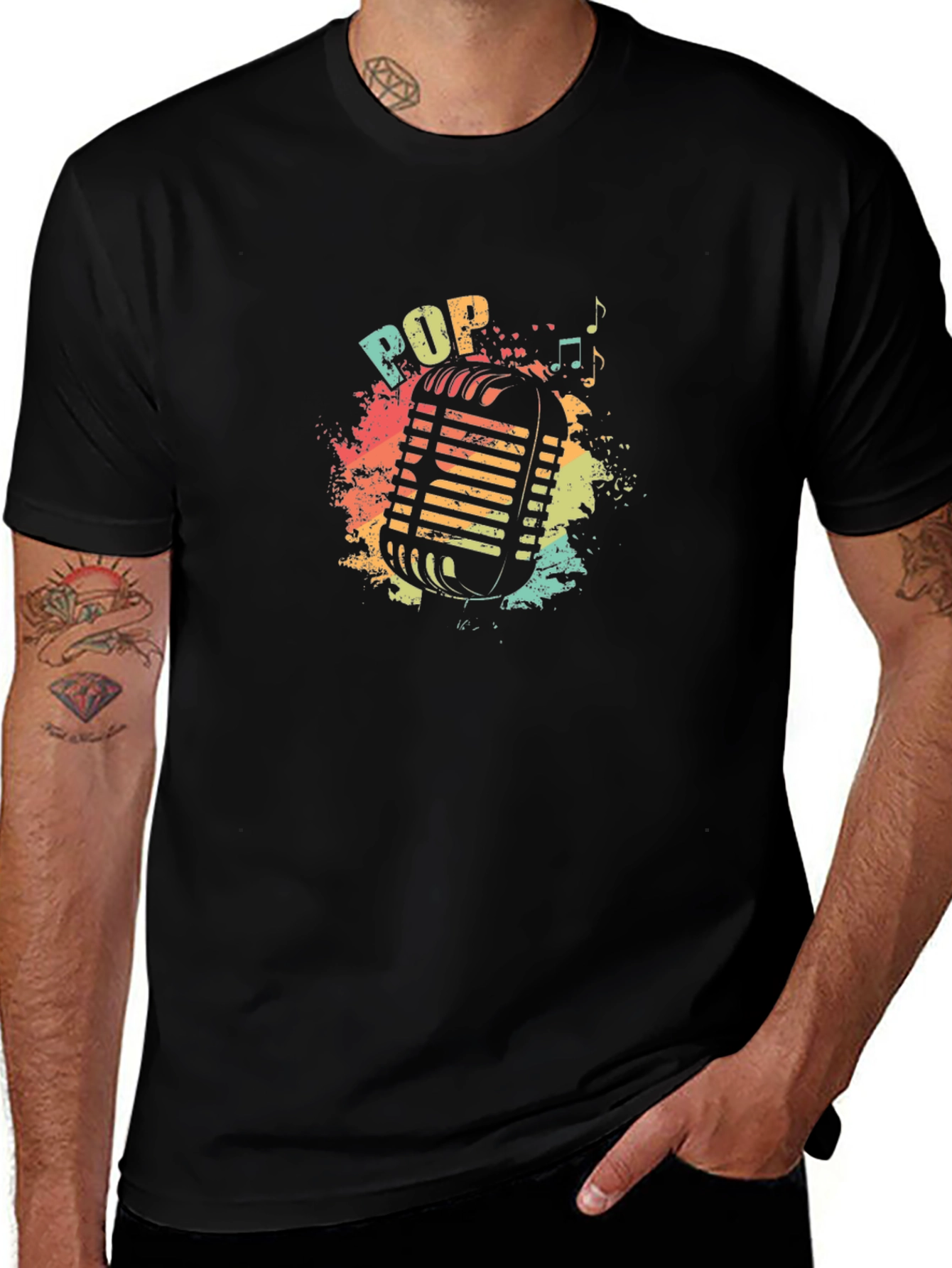 Variant 28 of Retro Pop Music Microphone Graphic T-Shirt