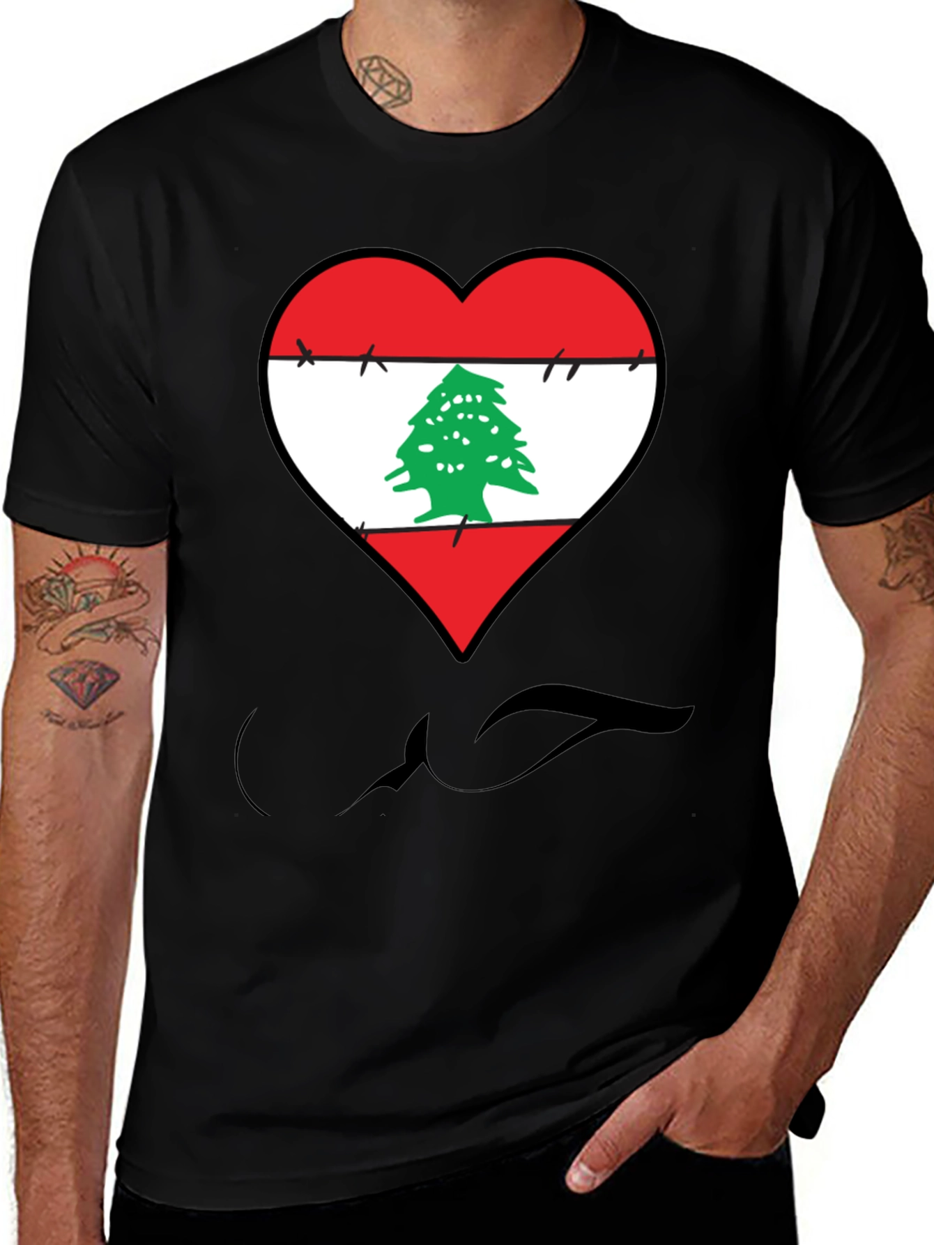 Lebanon Heart Flag T-Shirt
