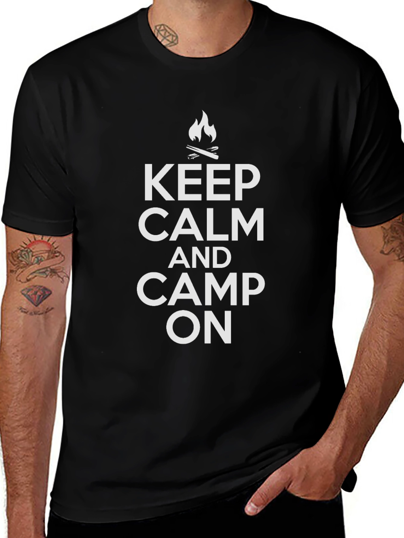 Variant 10 of Keep Calm and Camp On Black T-Shirt