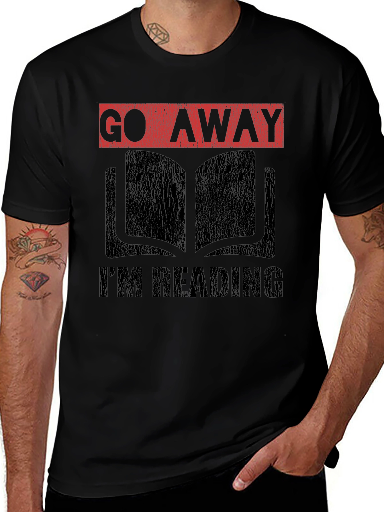 Go Away I'm Reading Graphic T-Shirt