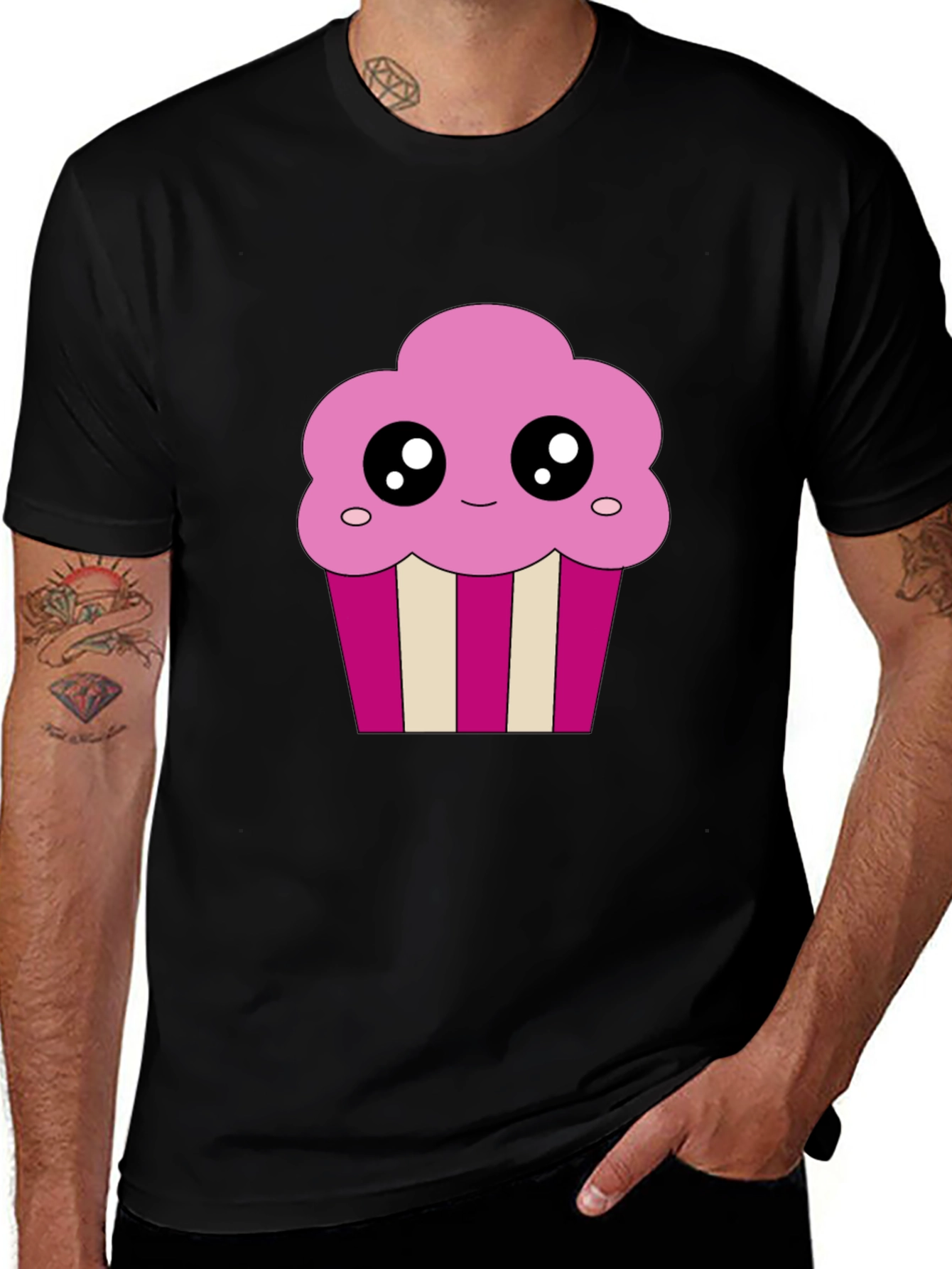 Variant 10 of Cute Cupcake Graphic Black T-Shirt